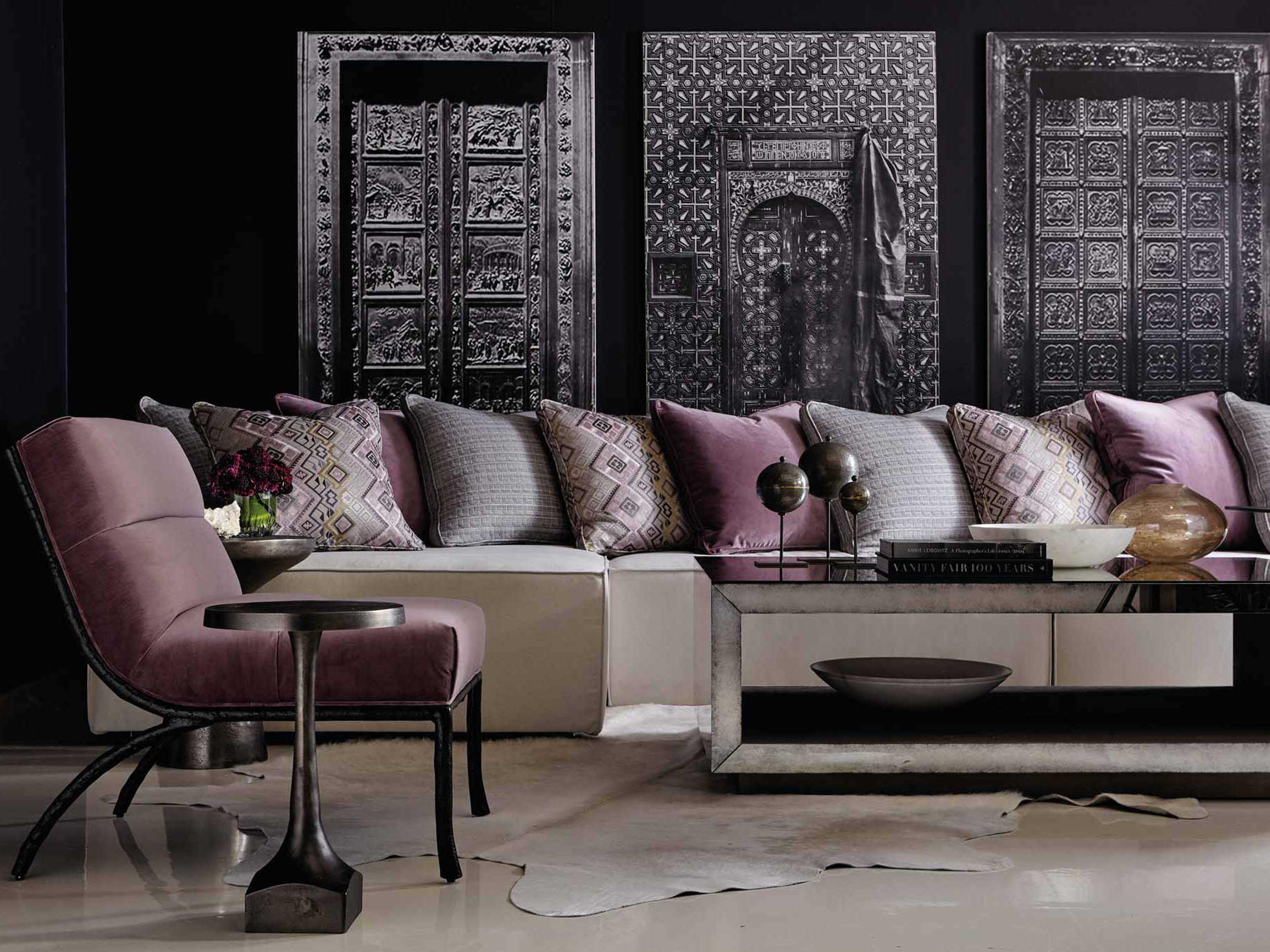 Bernhardt Interiors Thatcher Round Metal Matte Graphite Drink Table