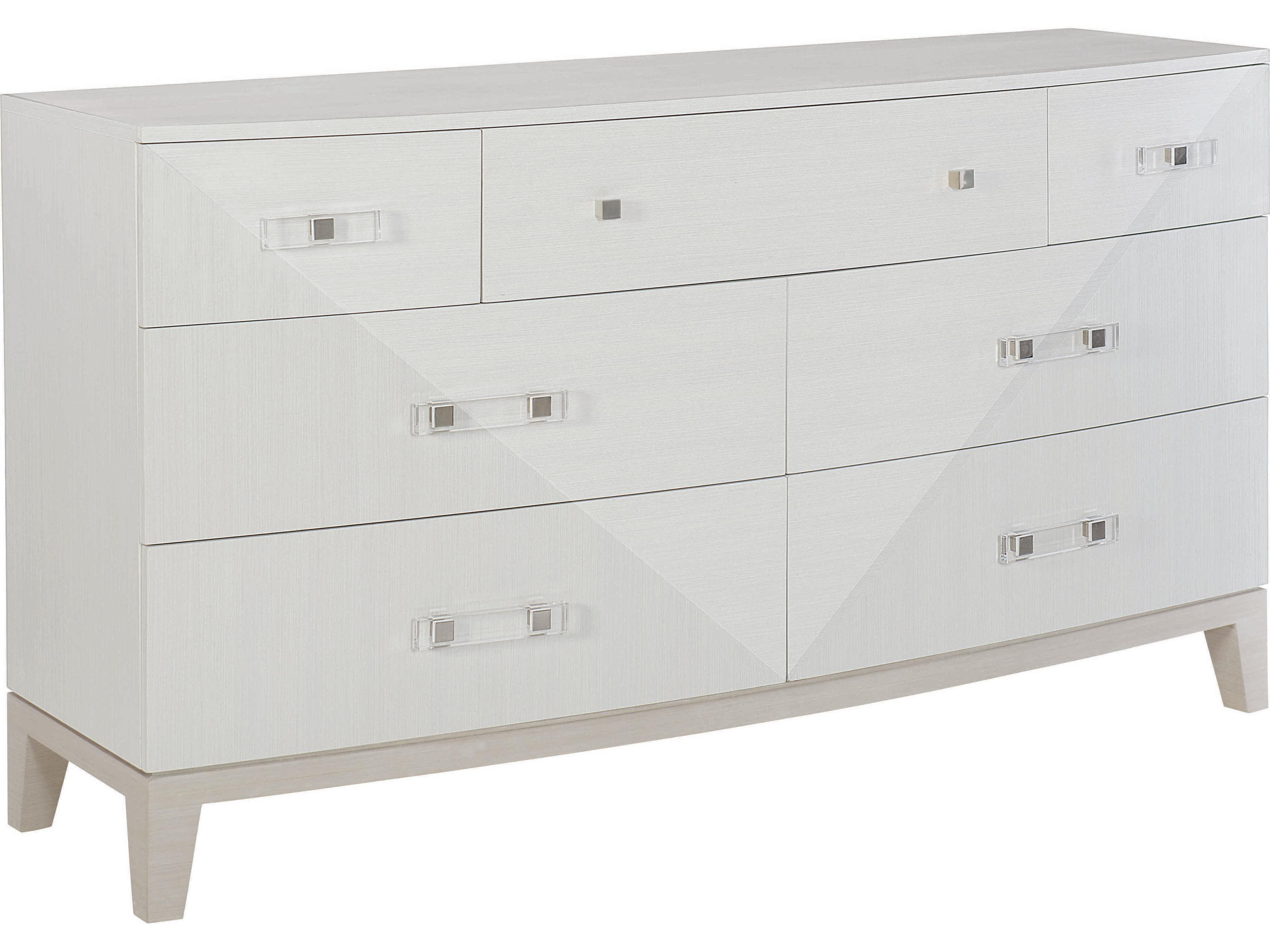 Axiom 7 Drawer Dresser Linear White and Gray
