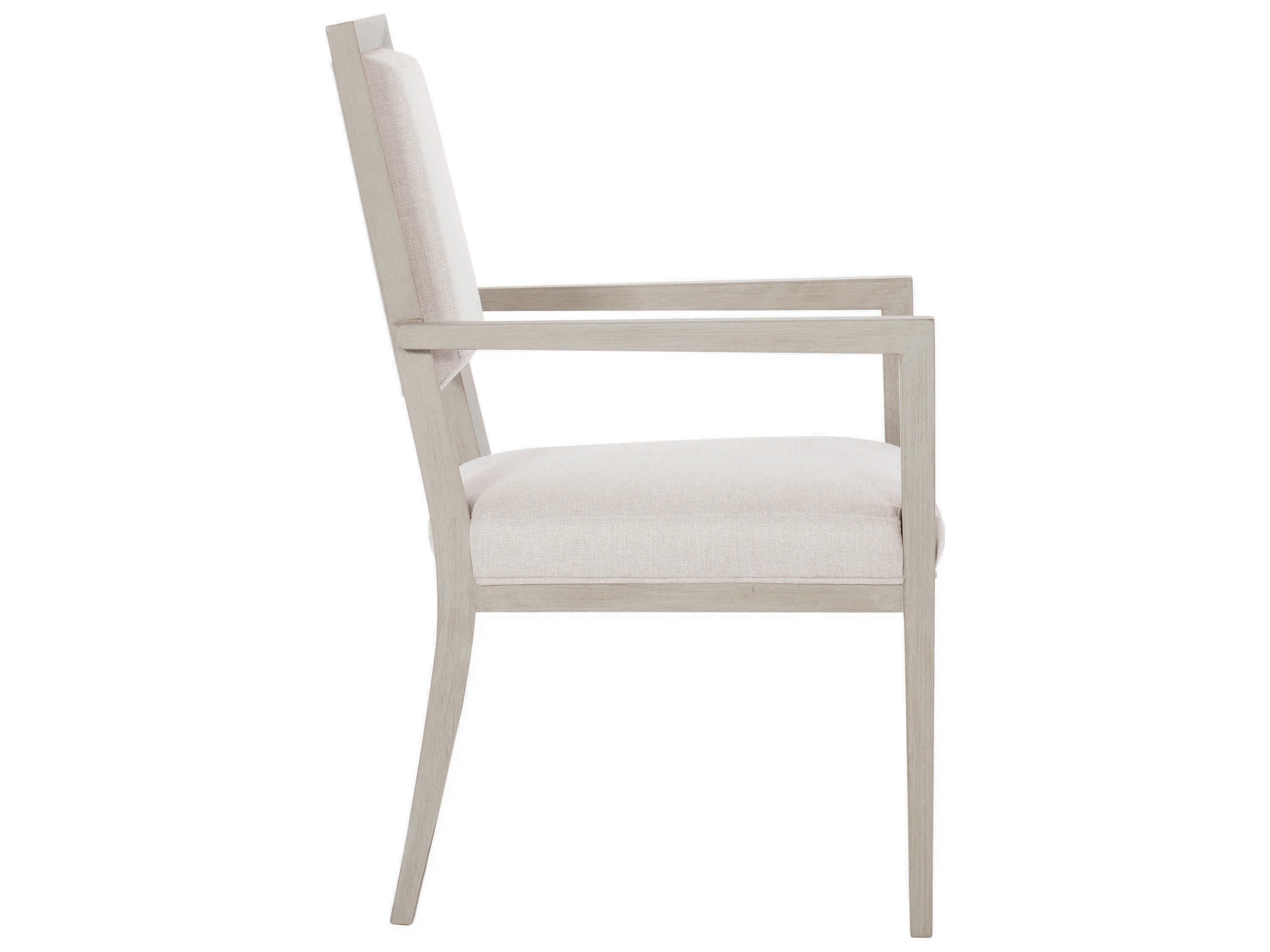 Bernhardt Axiom Poplar Wood Beige Upholstered Arm Dining Chair