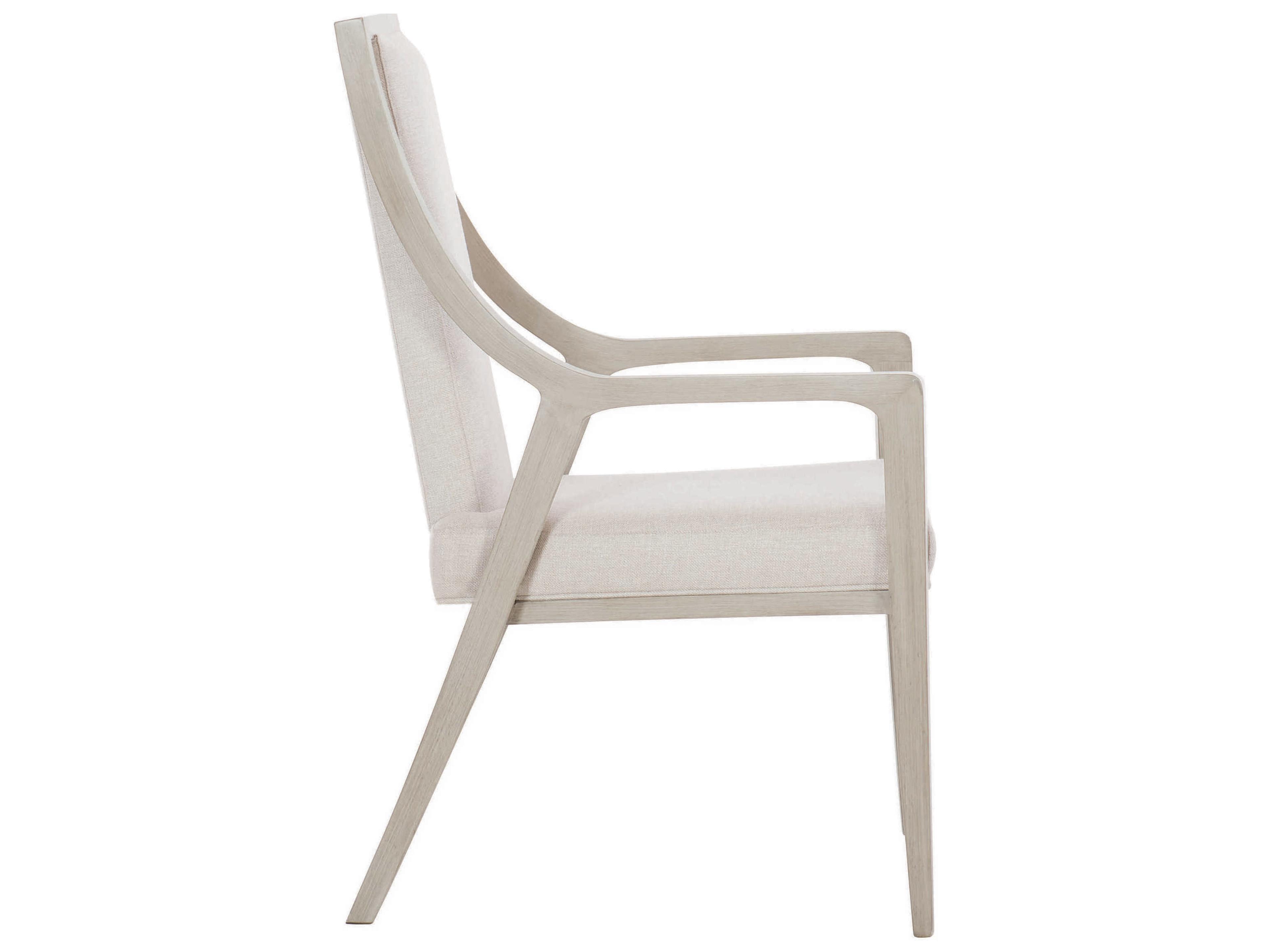 Bernhardt Axiom Poplar Wood Beige Upholstered Arm Dining Chair