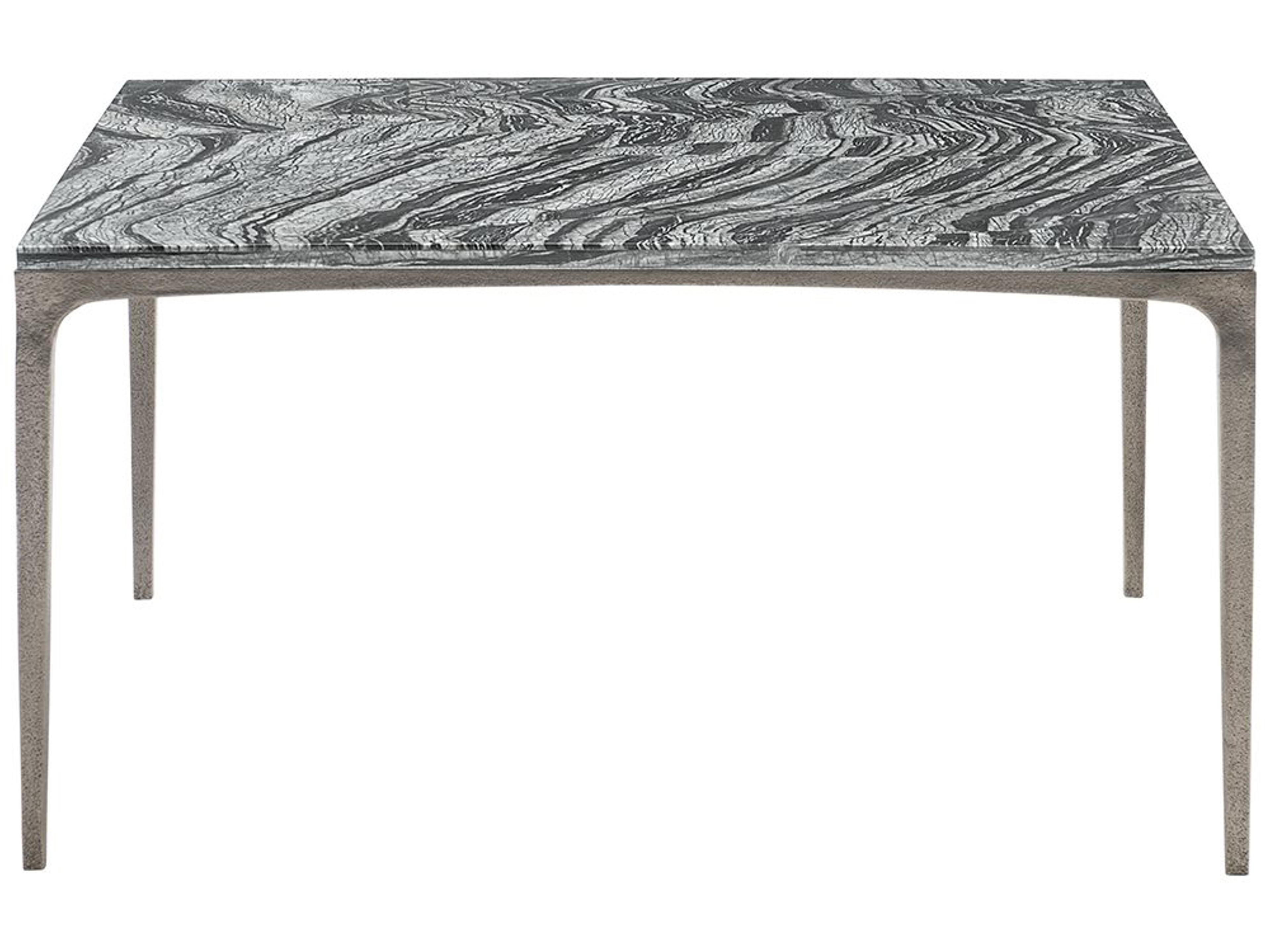 Strata Square Black Forest Marble Textured Graphite Metal Cocktail Table