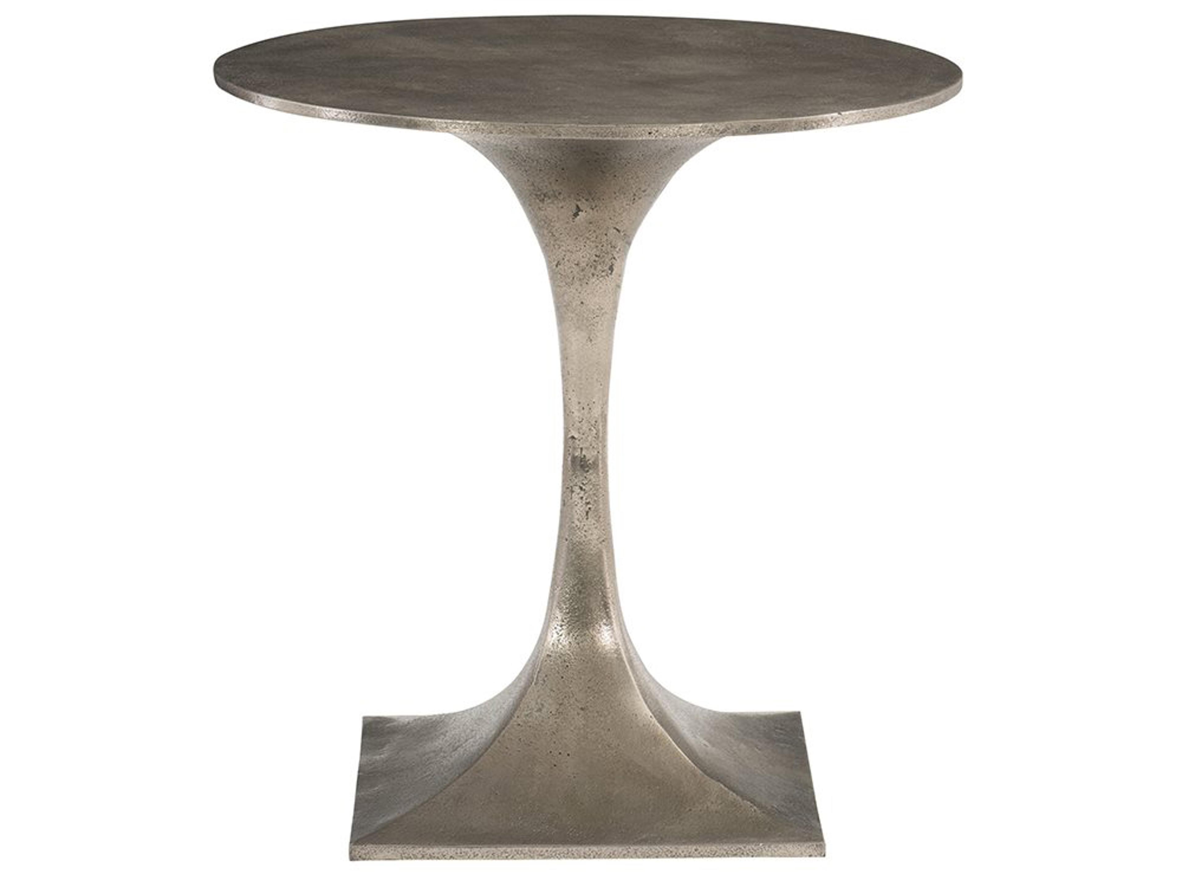 Interiors Randolph Round Metal Graphite End Table