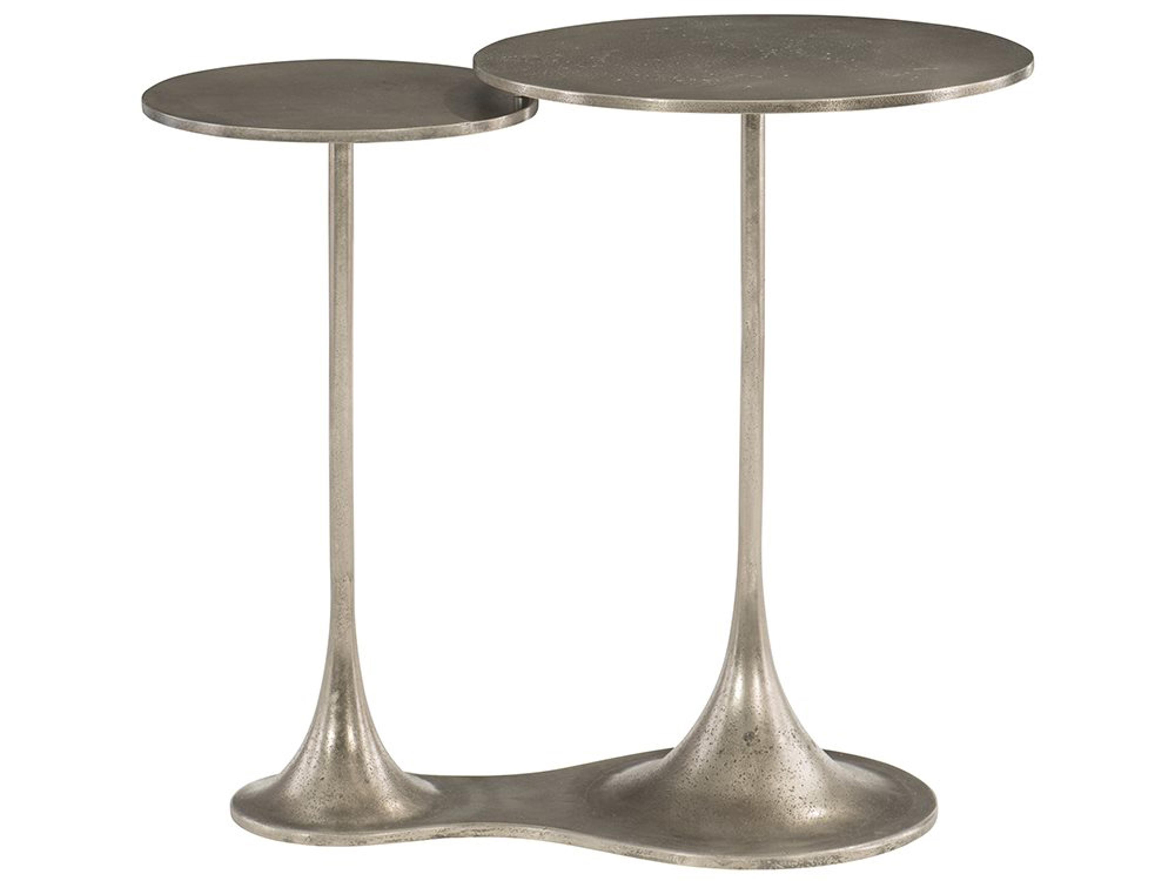 Bernhardt Interiors Circlet Round Metal Graphite Bunching End Table