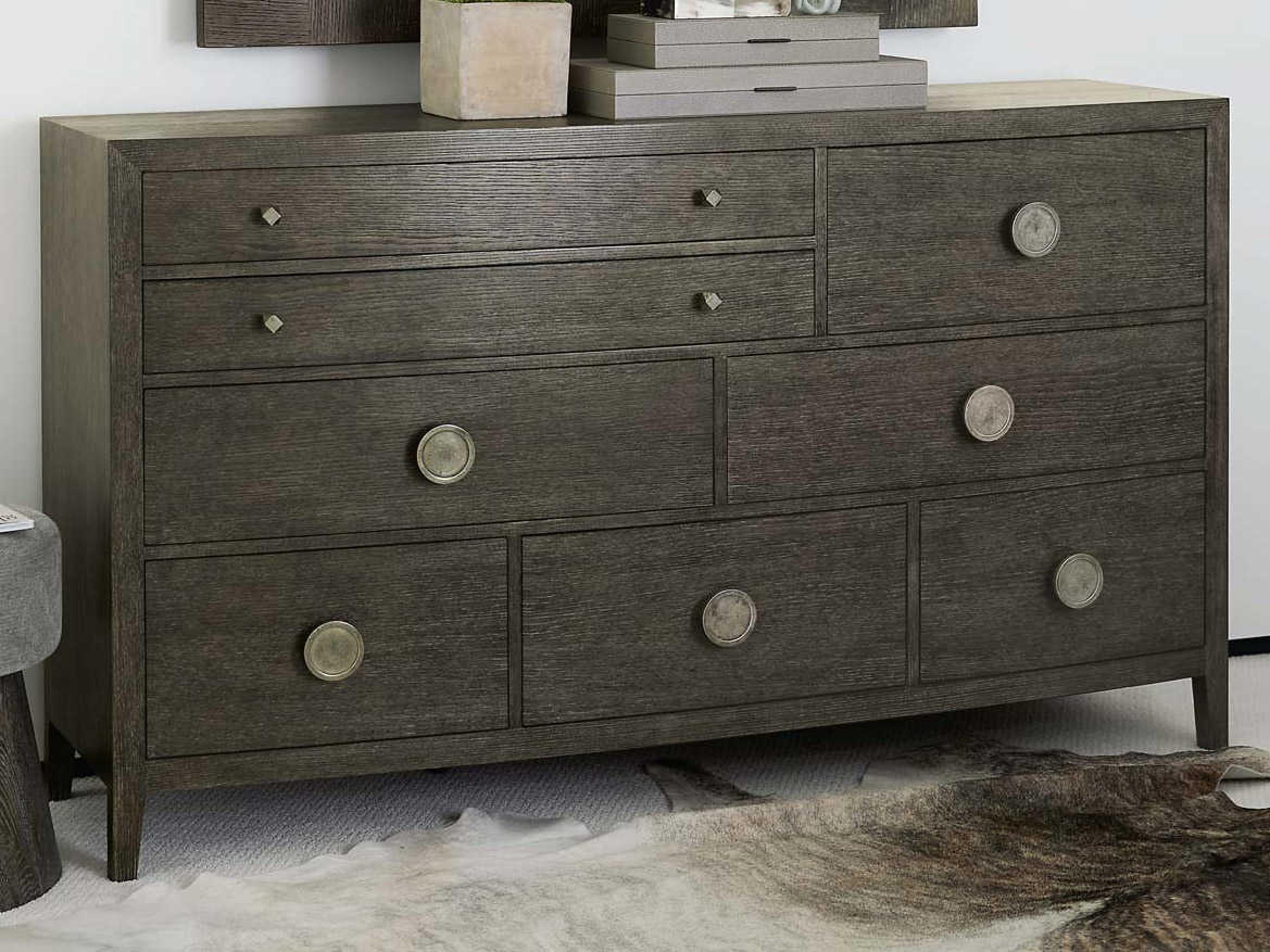 Bernhardt Linea 8-Drawers Brown Oak Wood Double Dresser