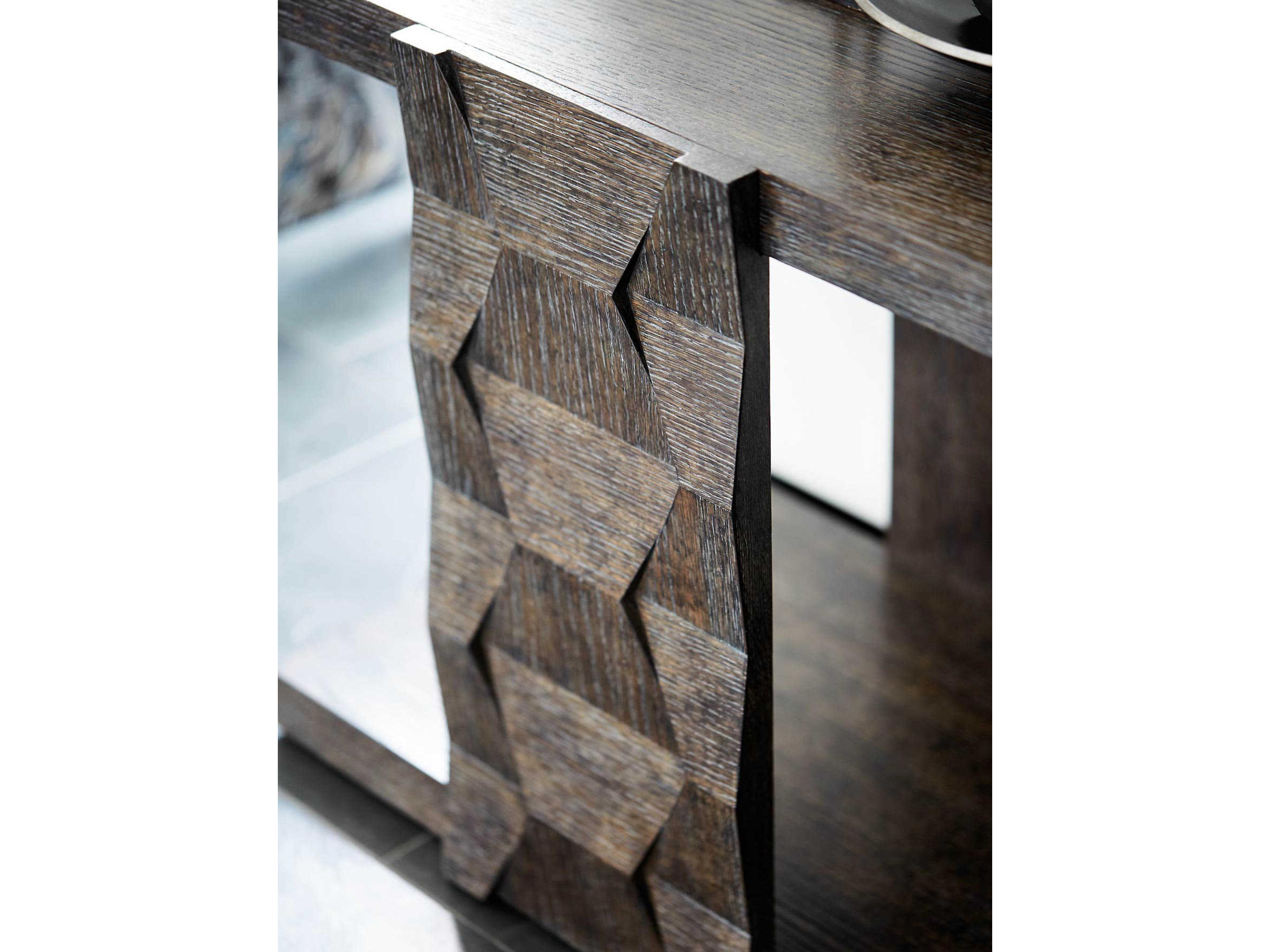 Bernhardt Linea Rectangular Wood Cerused Charcoal End Table