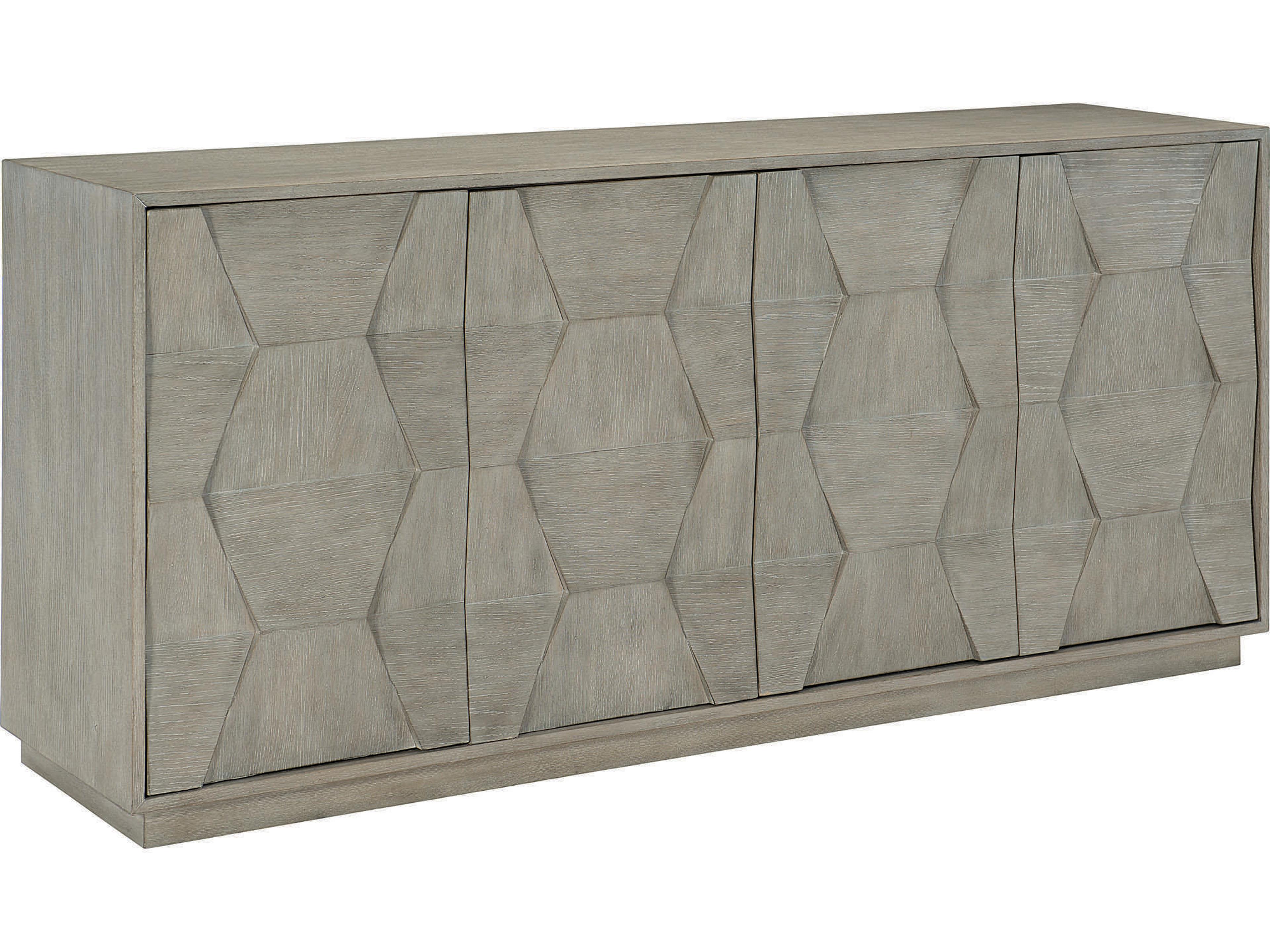 Linea Modern Rustic 4 Door Buffet in Cerused Greige