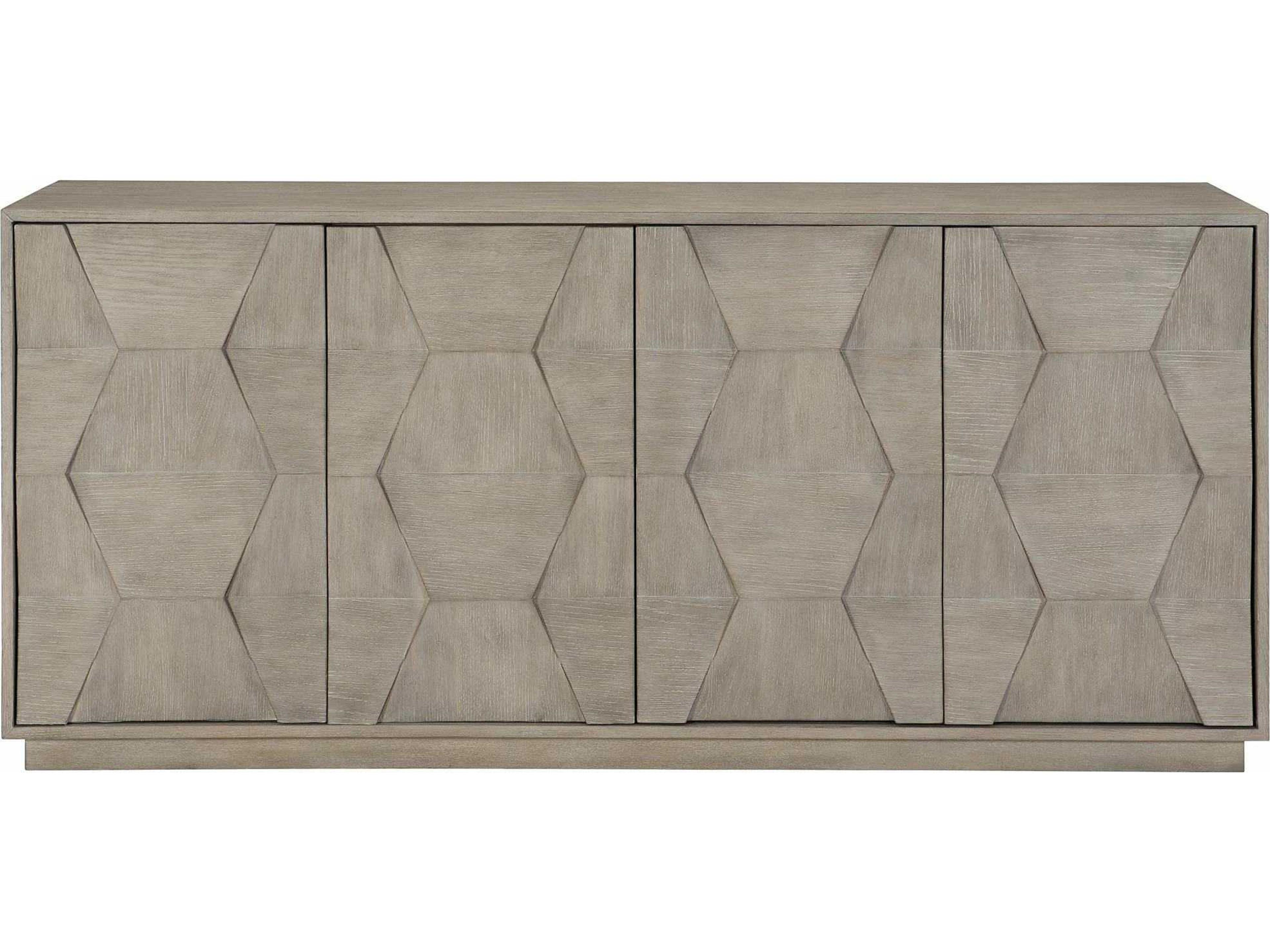 Bernhardt Linea 74" Oak Wood Cerused Greige Buffet