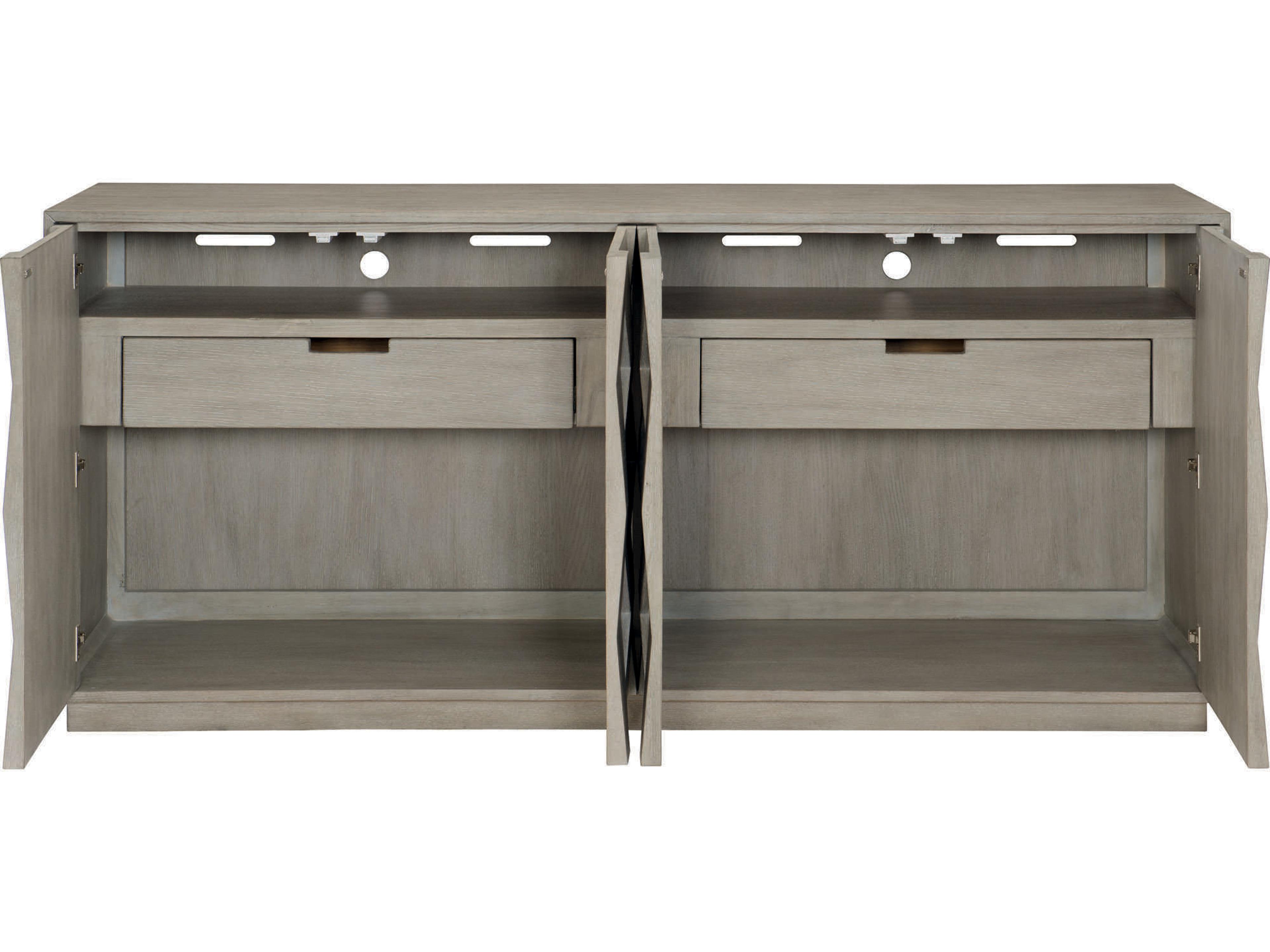 Bernhardt Linea 74" Oak Wood Cerused Greige Buffet