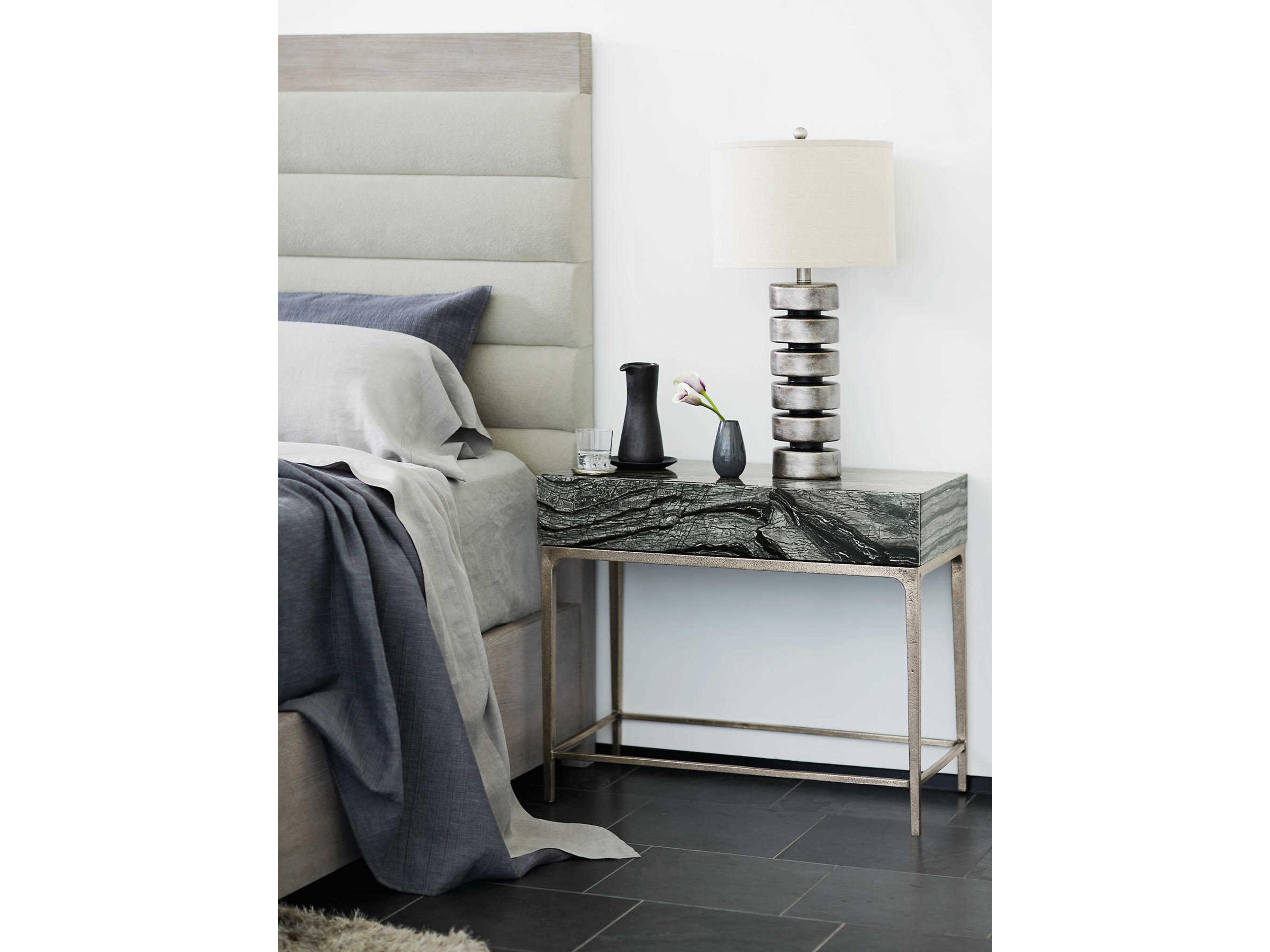 Bernhardt Linea 1-Drawer Gray Nightstand
