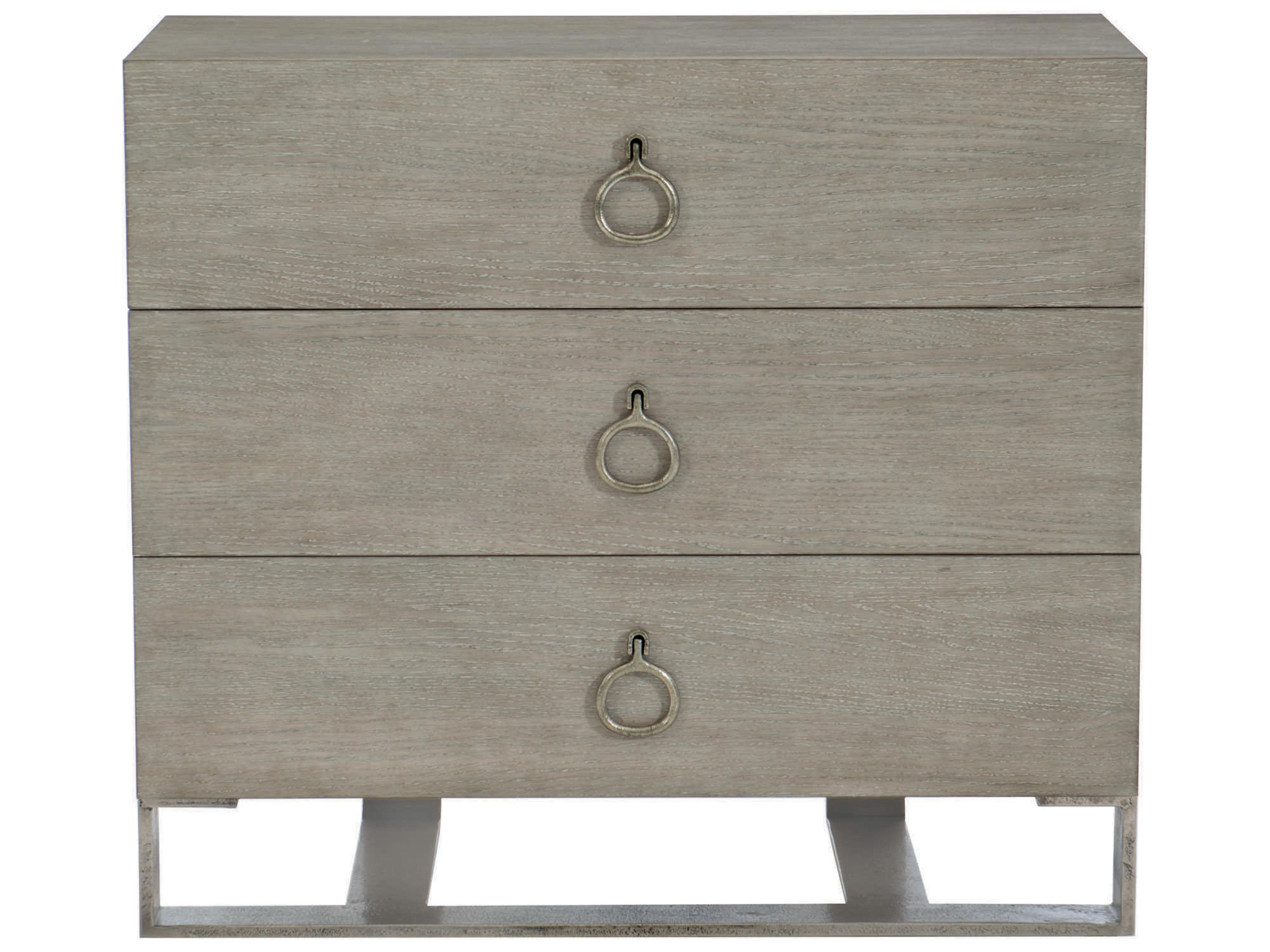 Bernhardt Linea 3-Drawers Gray Oak Wood Nightstand