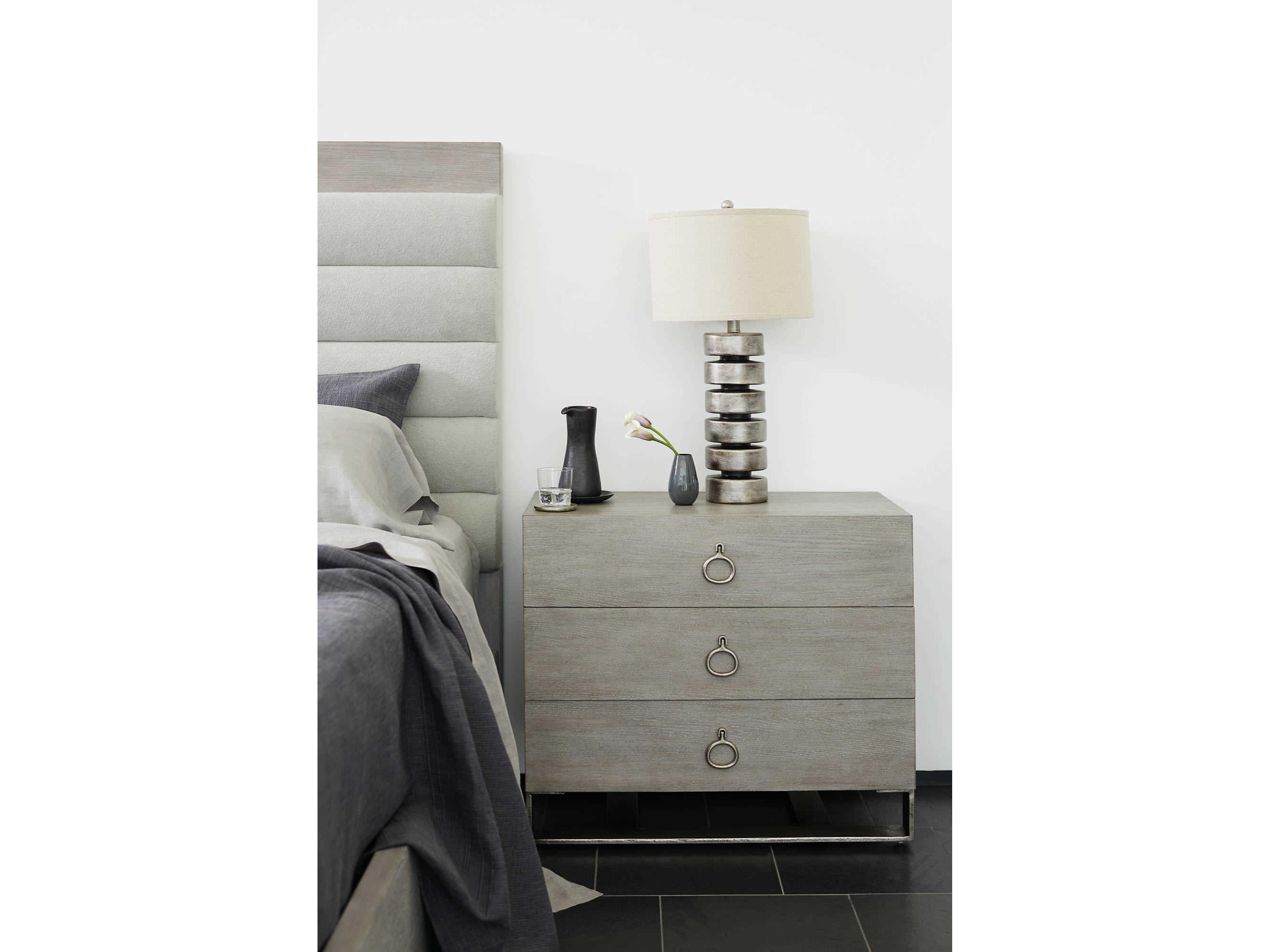 Bernhardt Linea 3-Drawers Gray Oak Wood Nightstand