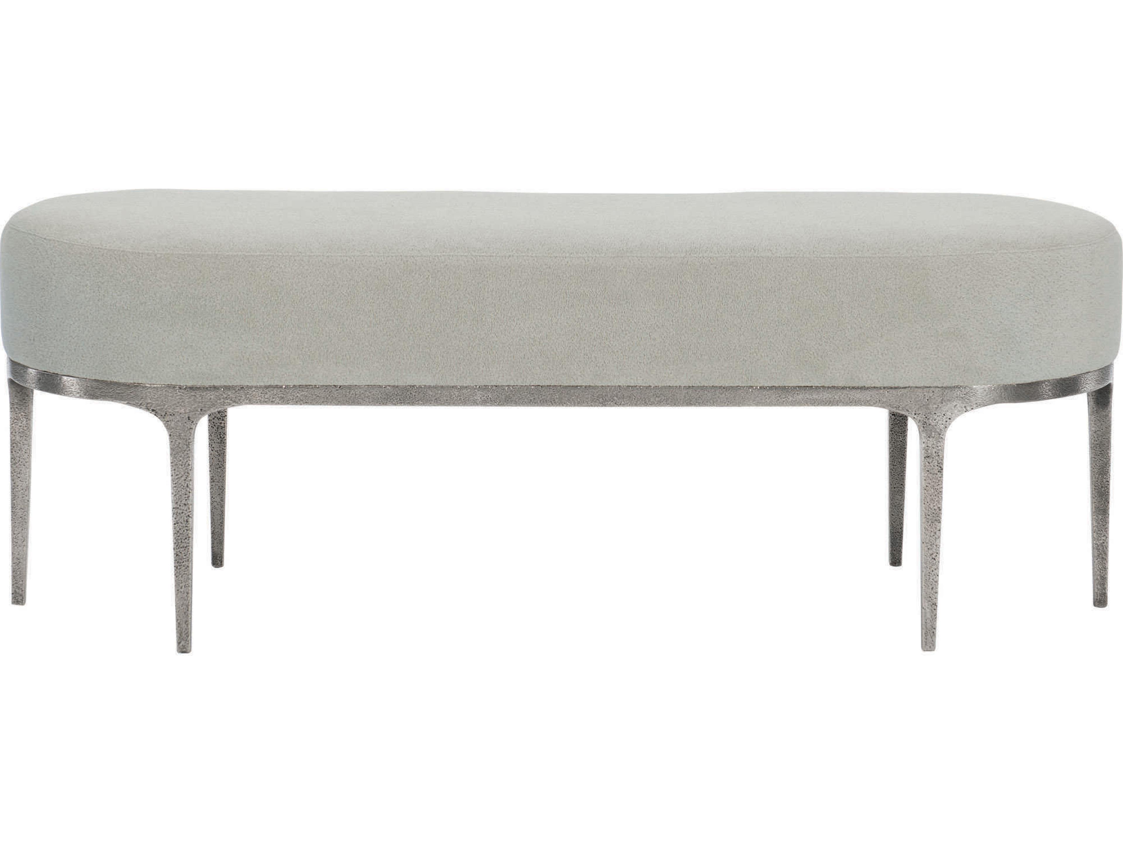 Linea Upholstered Metal Bench Textured Graphite