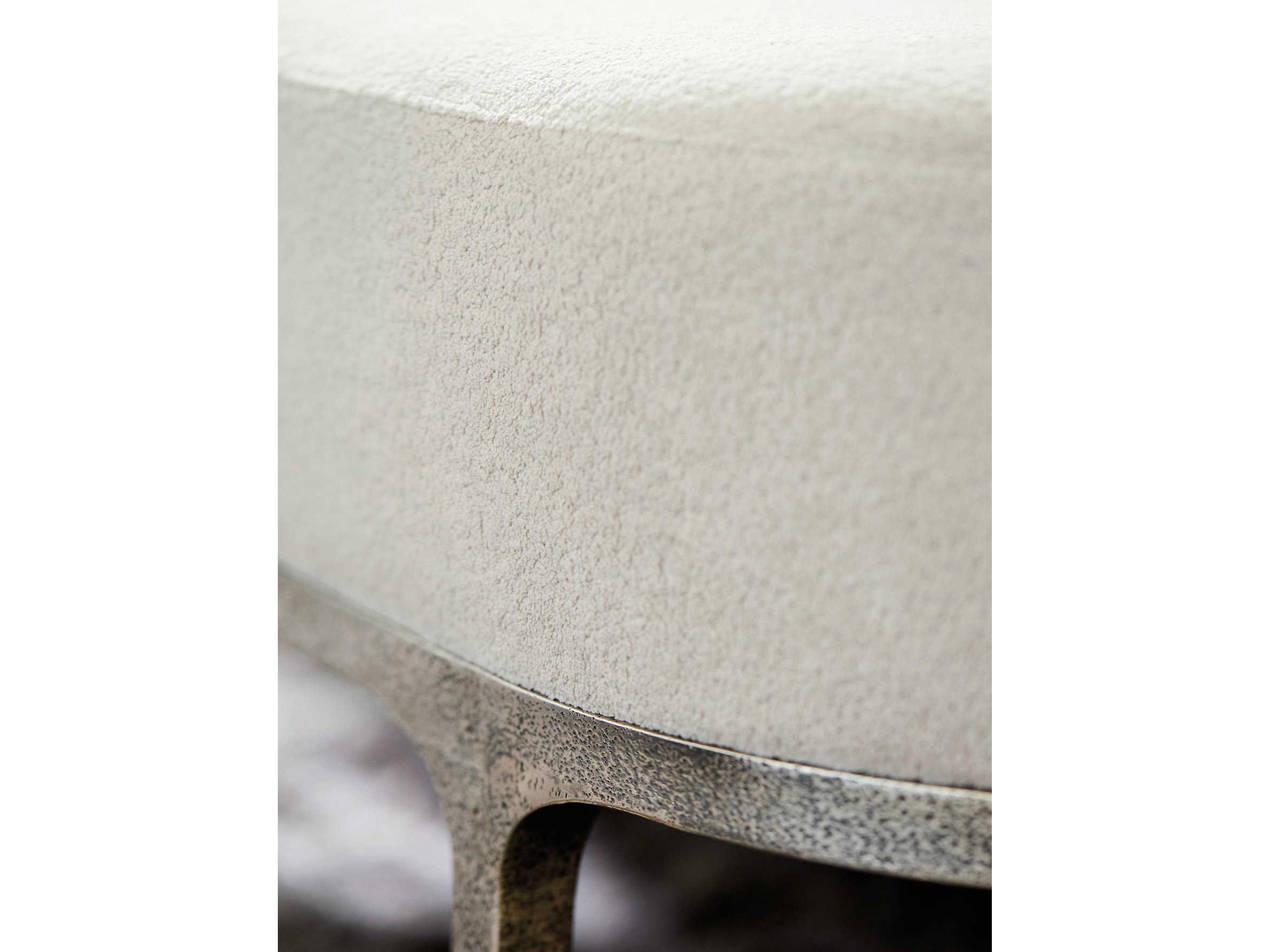 Bernhardt Linea Textured Graphite Metal Gray Upholstered Accent Bench