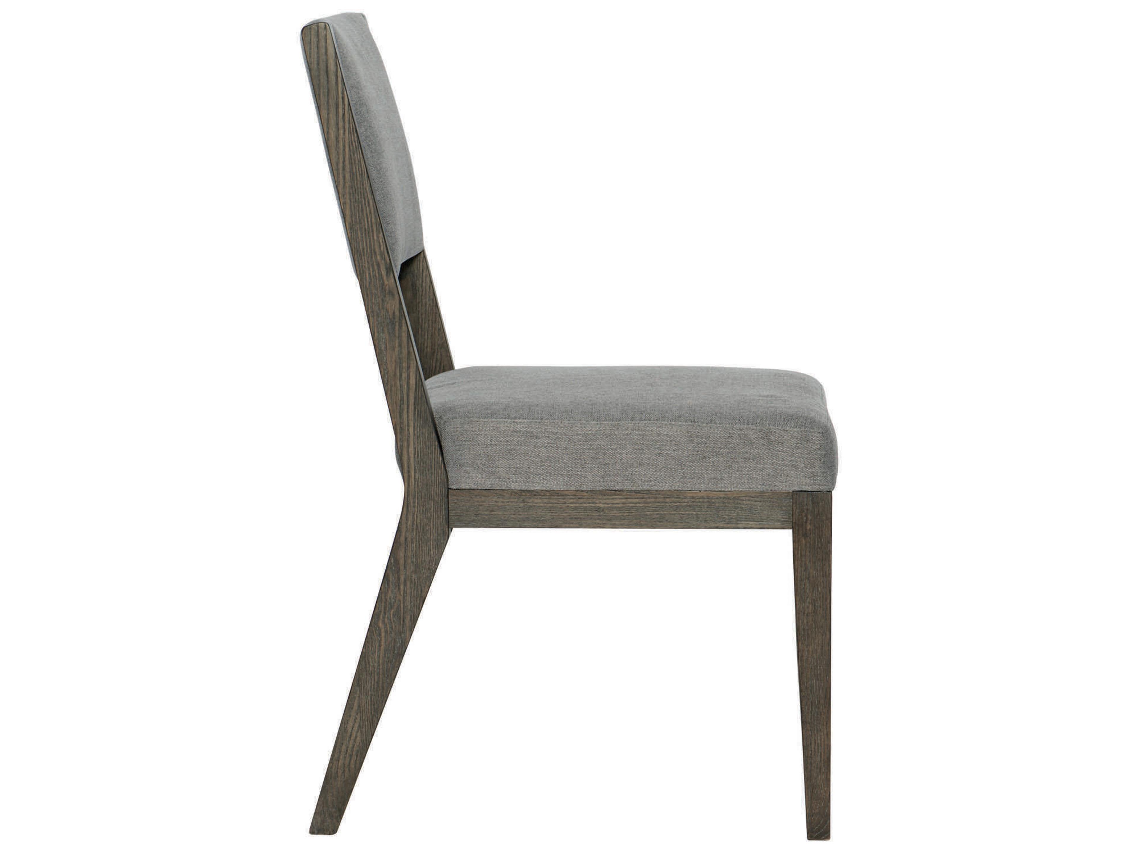 Bernhardt Linea Ash Wood Gray Upholstered Side Dining Chair