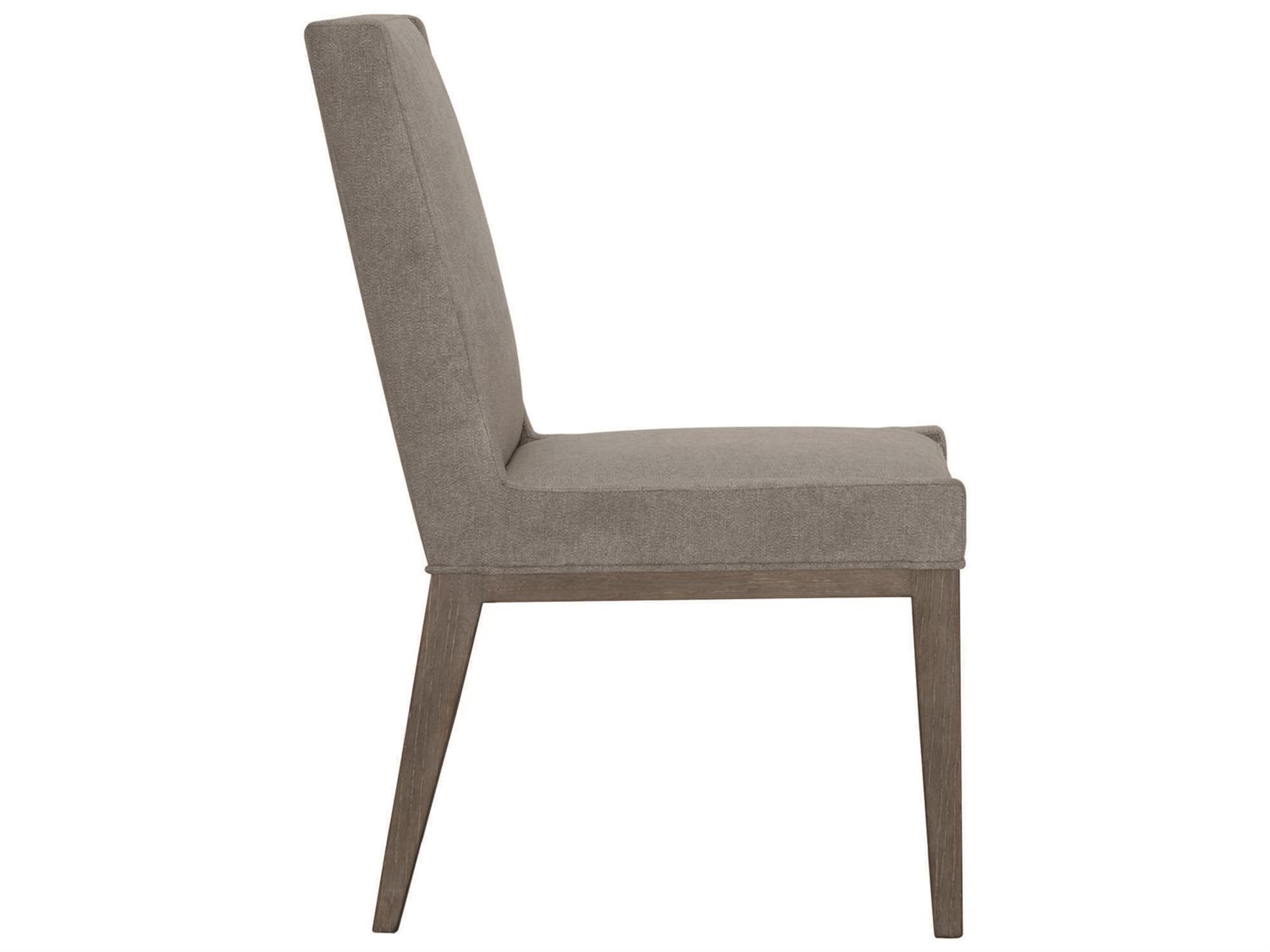 Bernhardt Linea Ash Wood Gray Upholstered Side Dining Chair