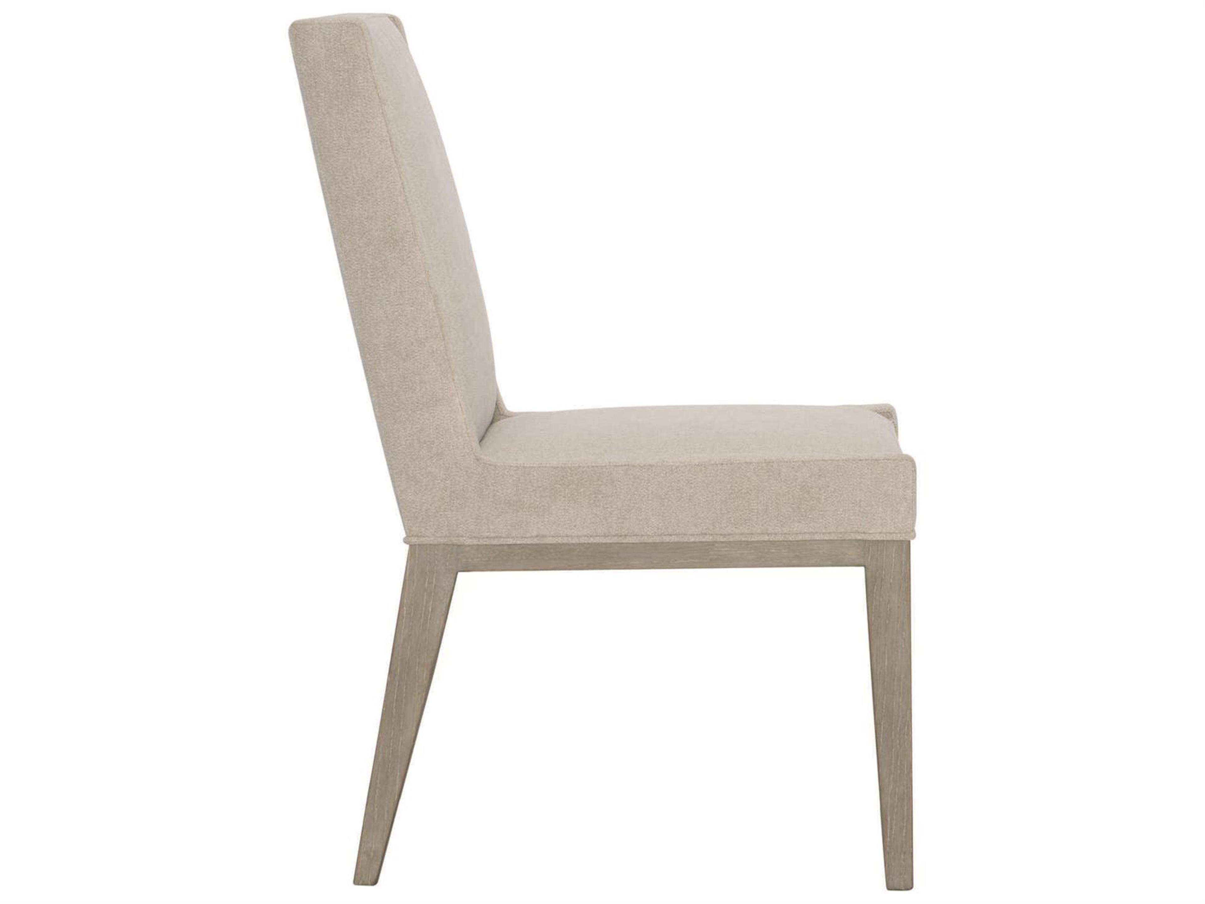 Bernhardt Linea Ash Wood Beige Upholstered Side Dining Chair