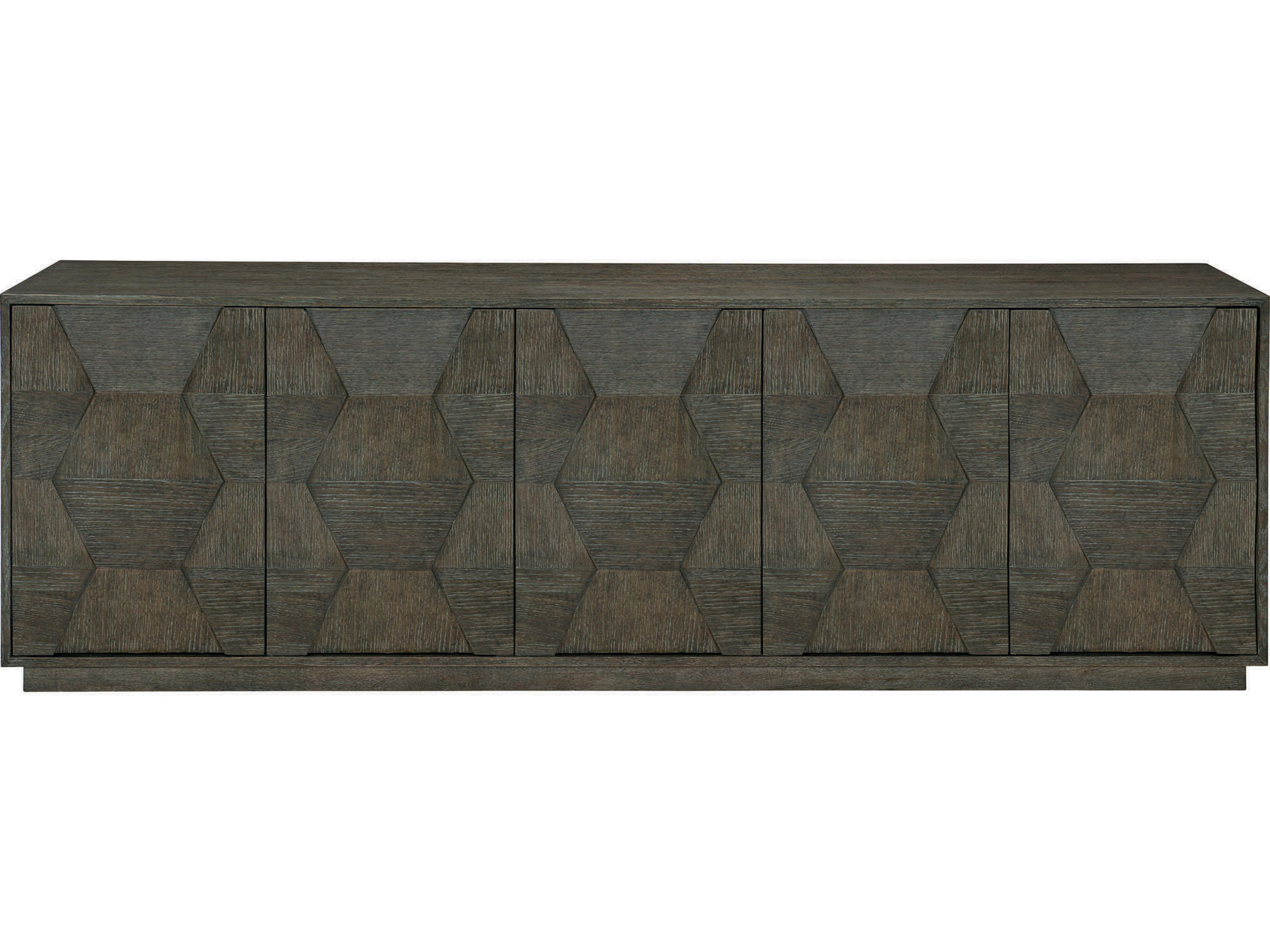 Entertainment Credenza Linea Cerused Charcoal 5 Door