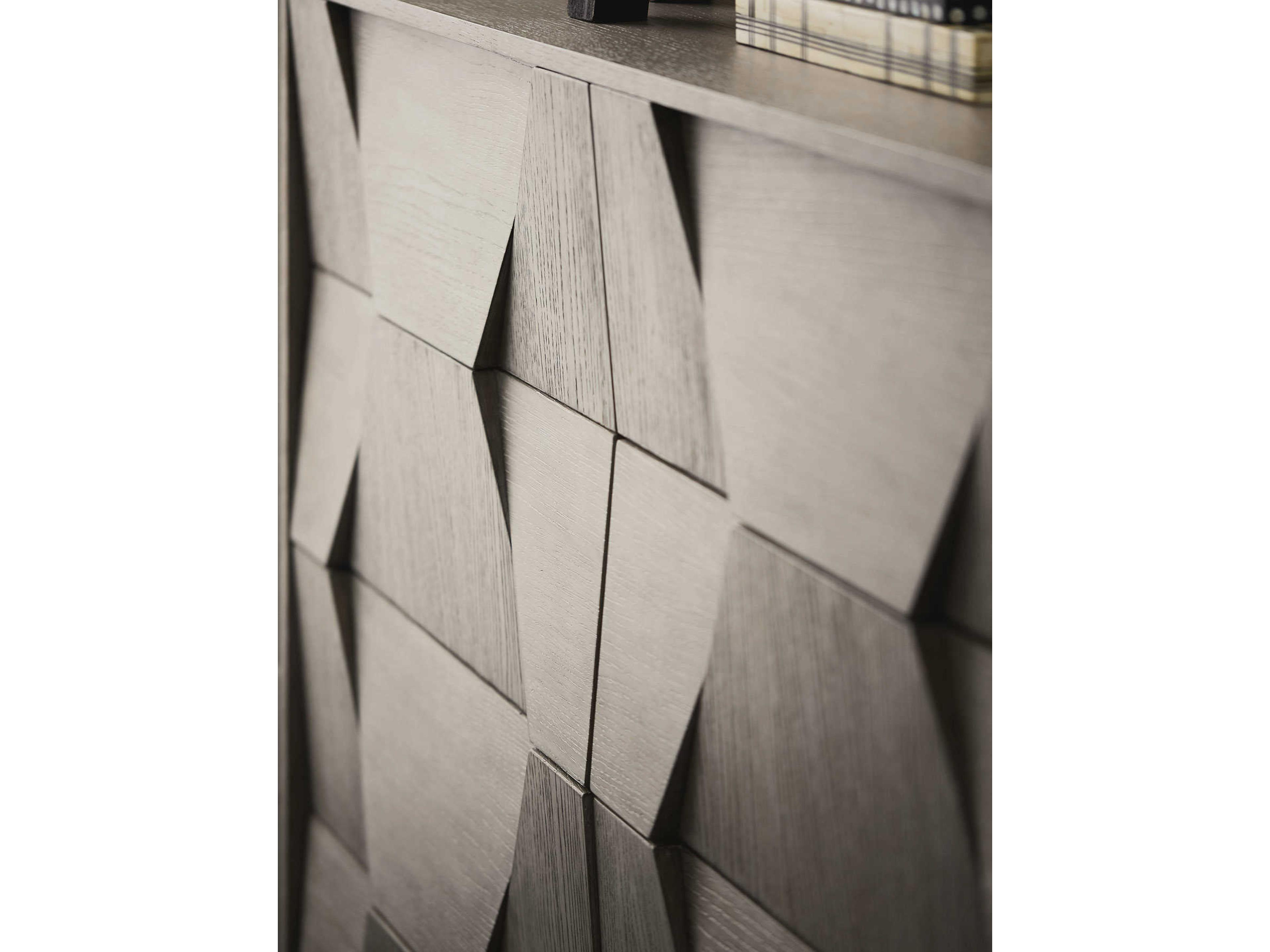 Bernhardt Linea 92" Oak Wood Cerused Charcoal Entertainment Console Table