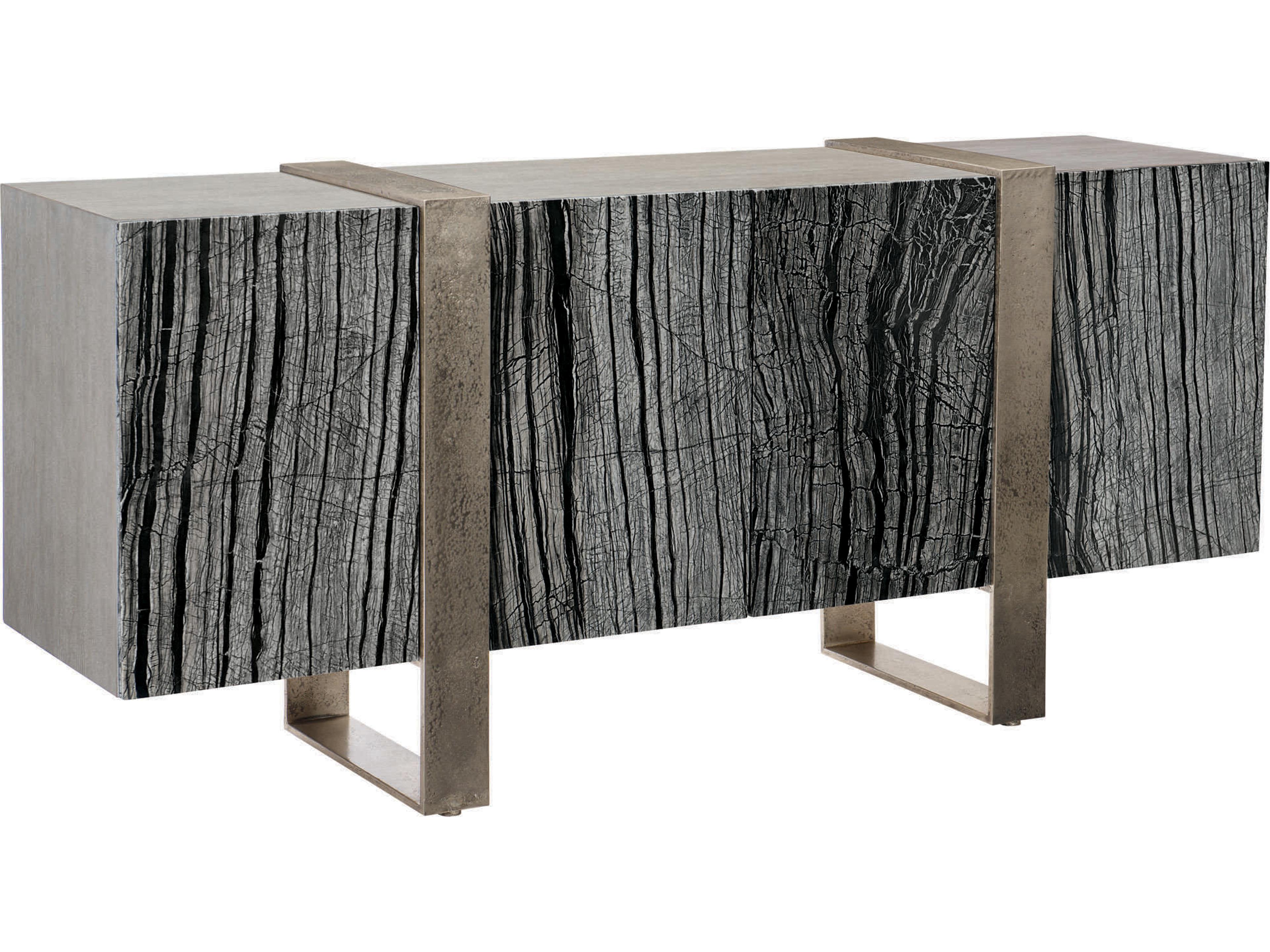 Entertainment Credenza Linea Black Forest Marble Fronts