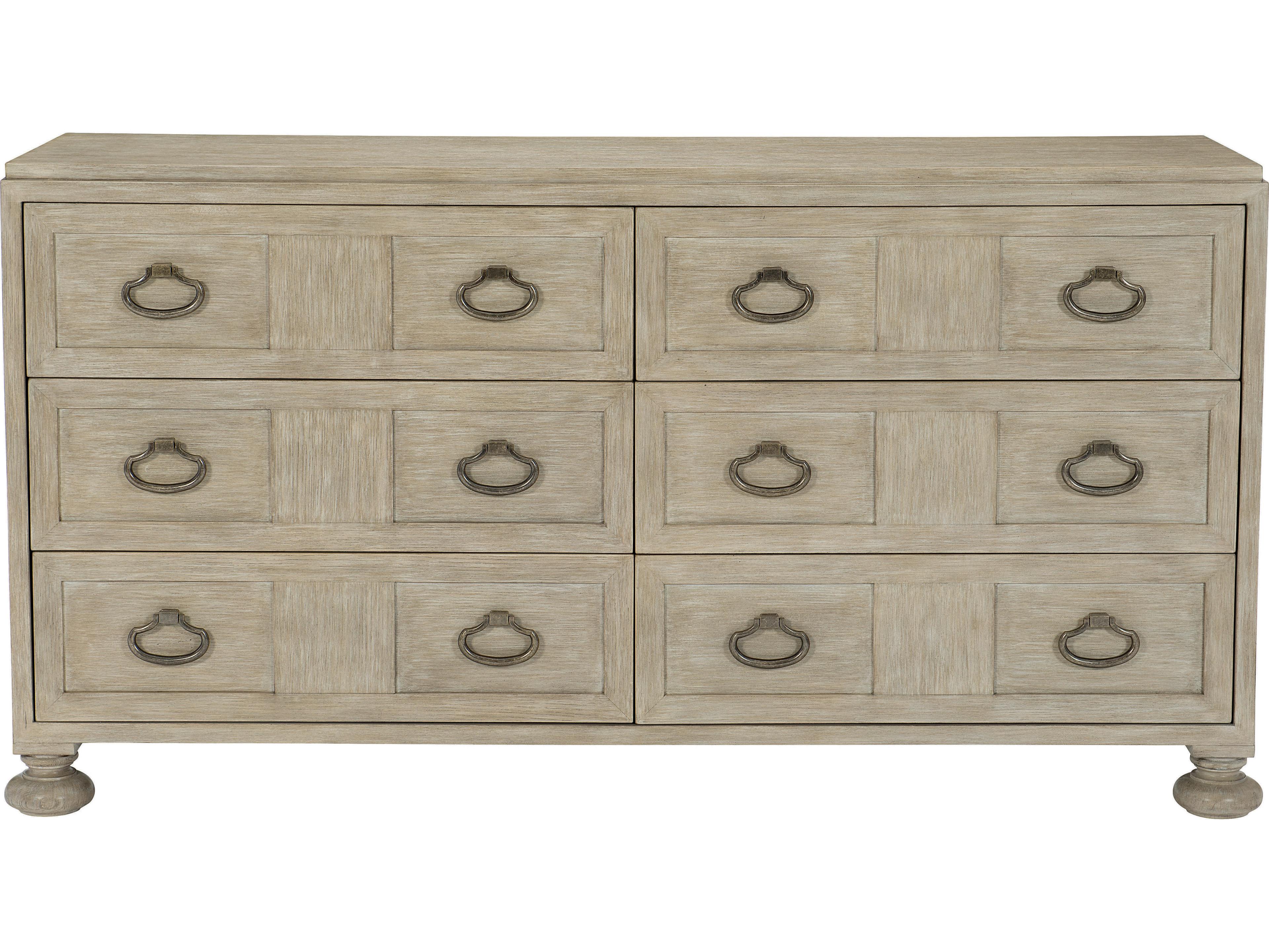 6 Drawer Dresser Santa Barbara Sandstone Wire Brushed Oak
