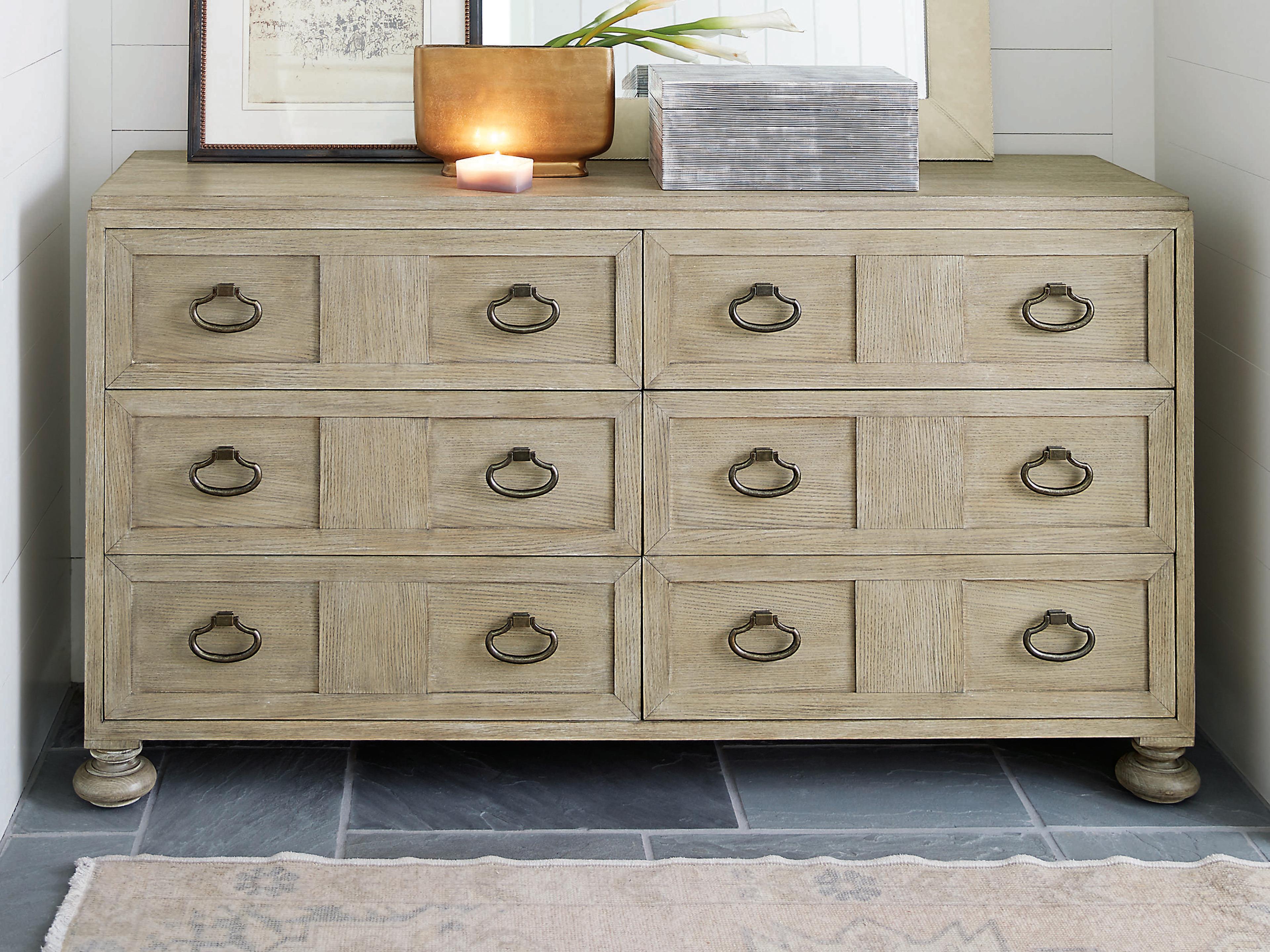 Bernhardt Santa Barbara 6-Drawers Brown Oak Wood Double Dresser