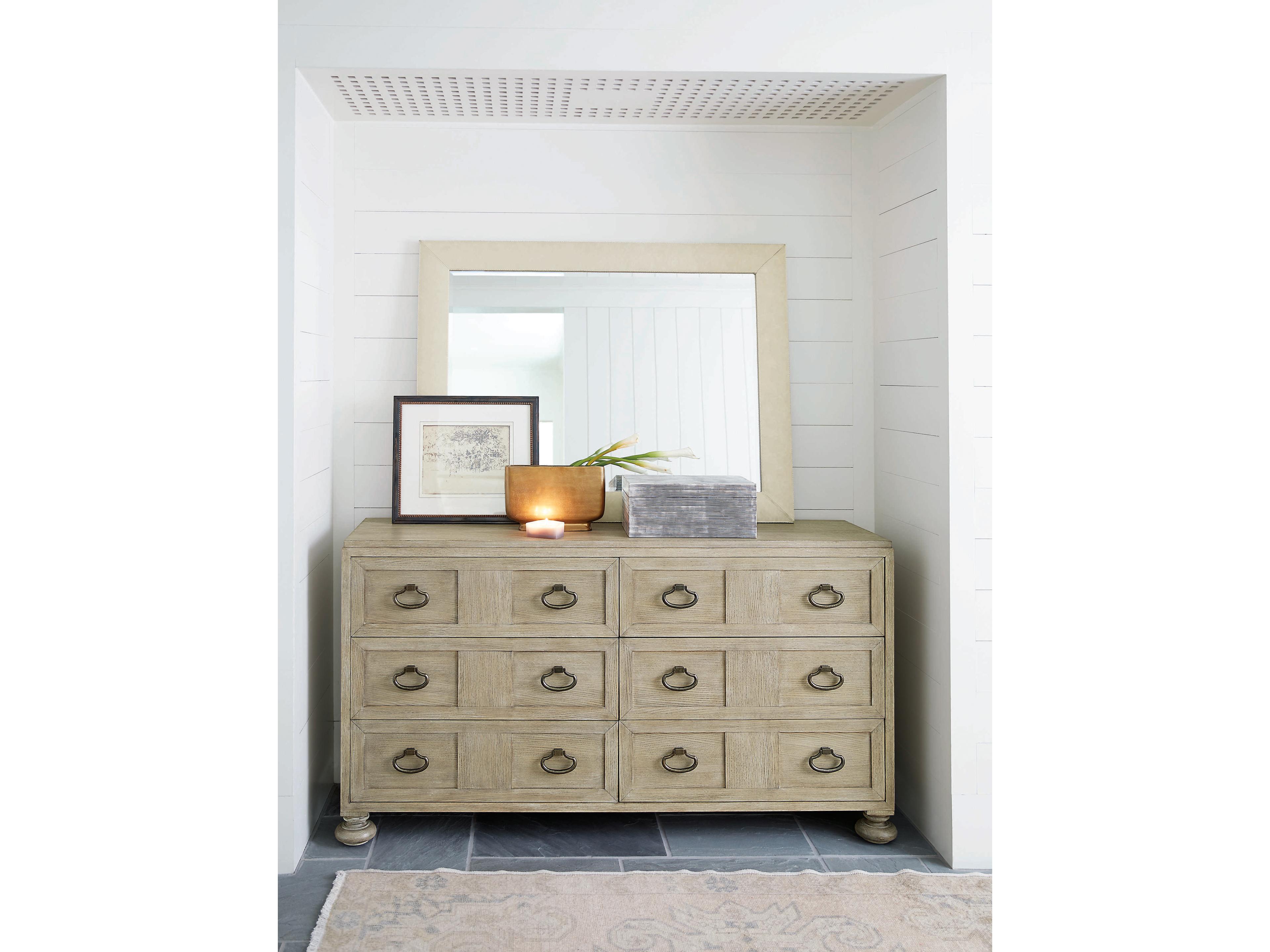 Bernhardt Santa Barbara 6-Drawers Brown Oak Wood Double Dresser