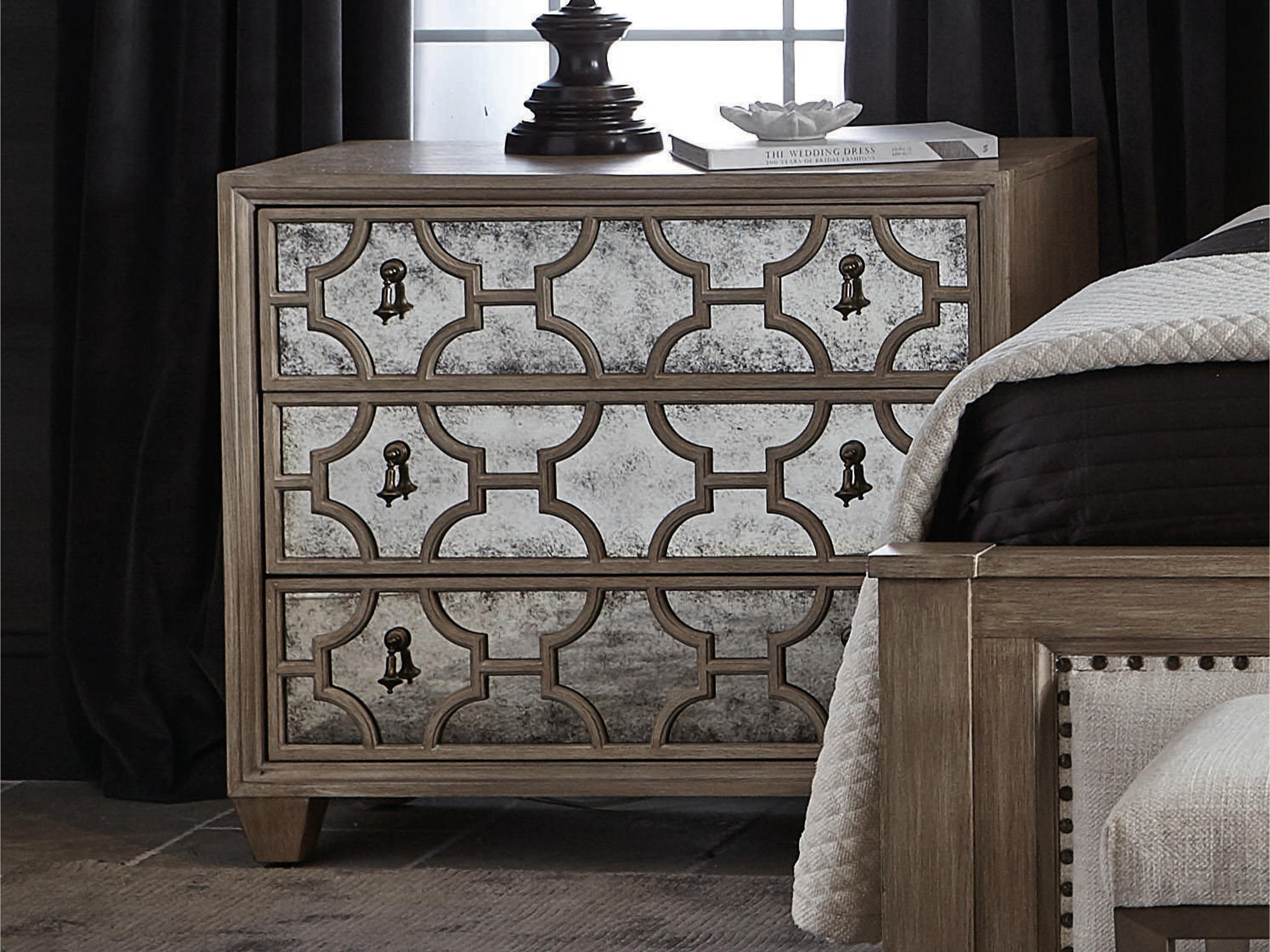 Bernhardt Santa Barbara 3-Drawers Brown Oak Wood Nightstand