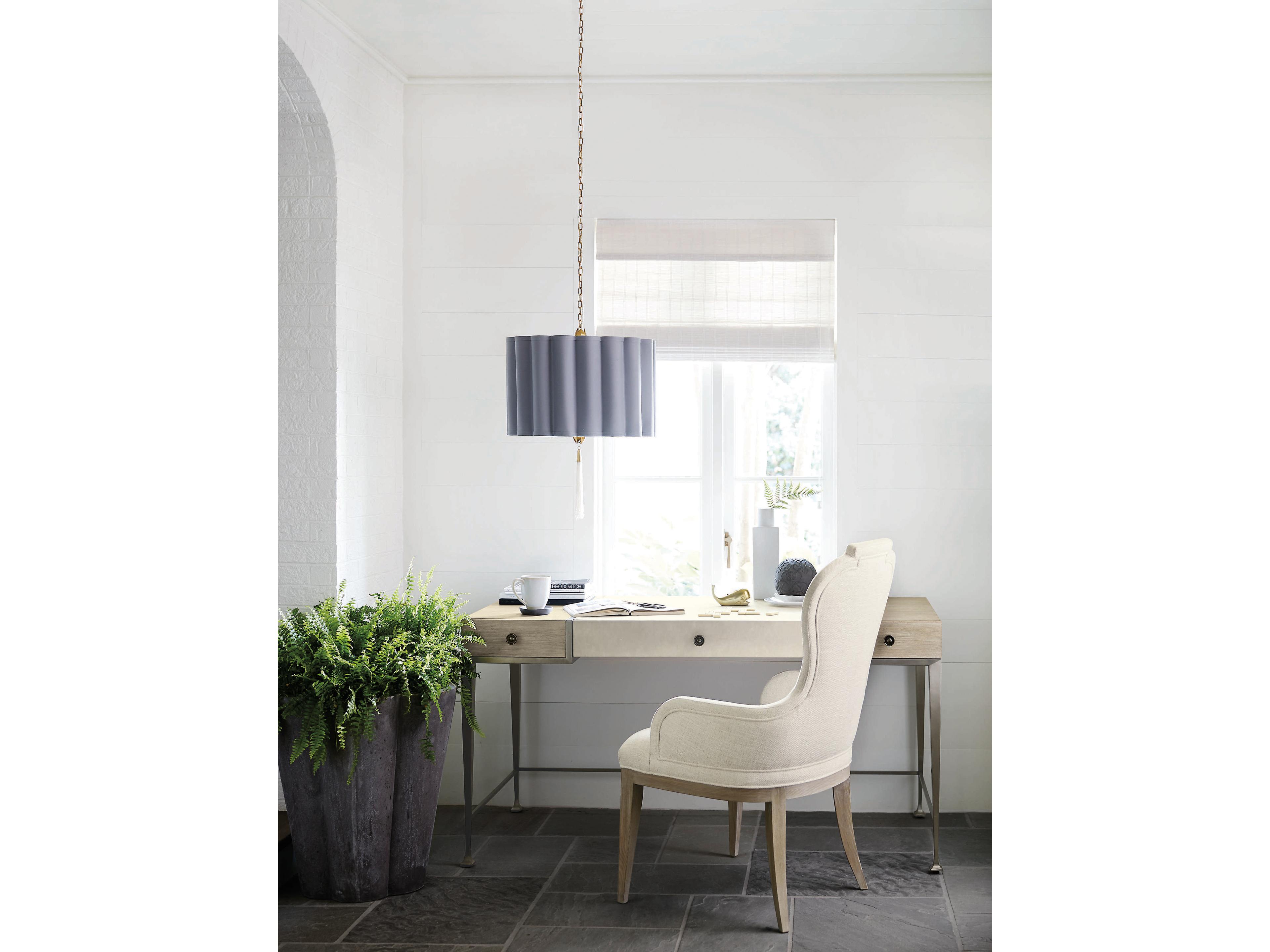 Bernhardt Santa Barbara Oak Wood Beige Upholstered Arm Dining Chair