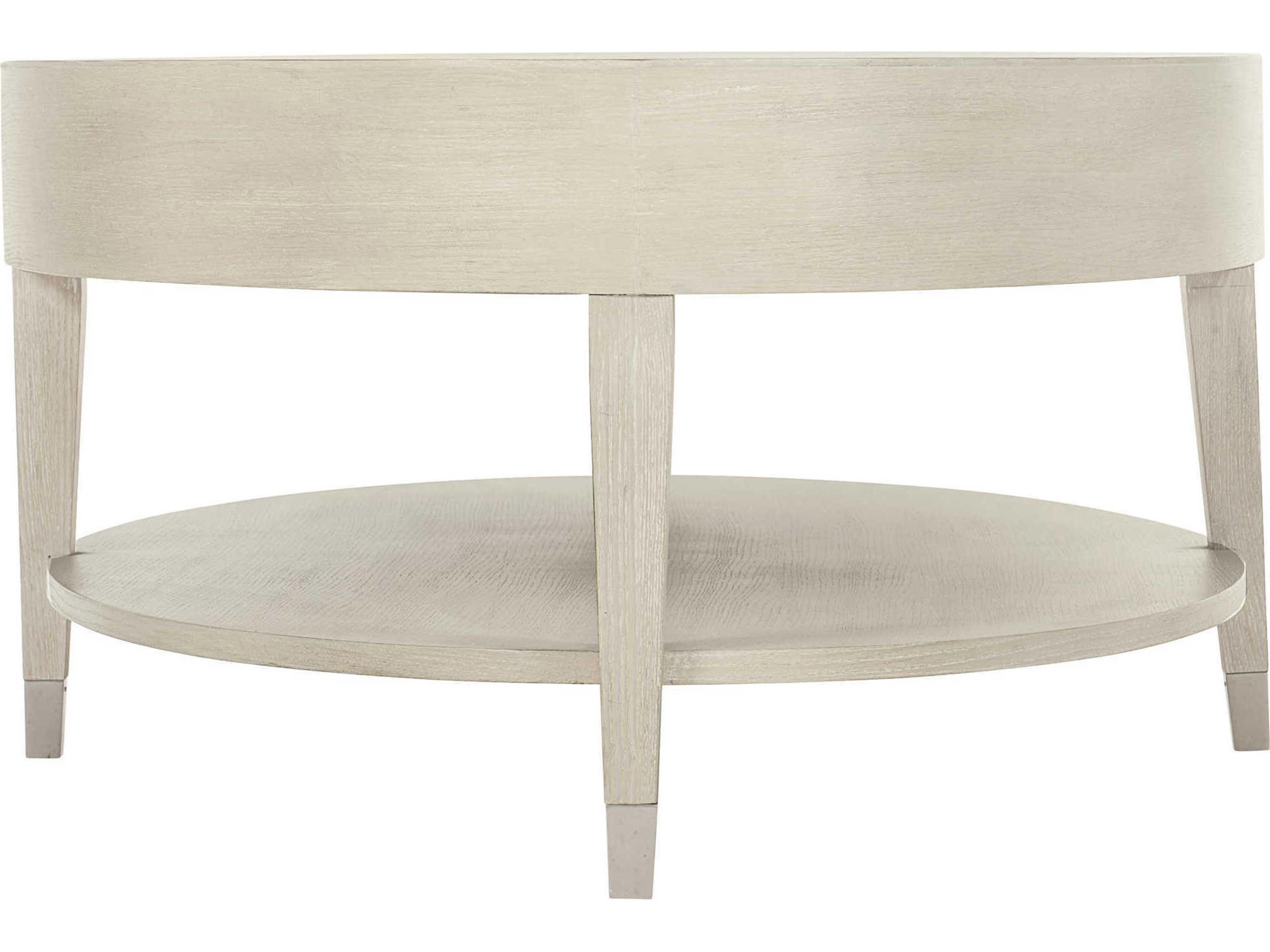 Bernhardt East Hampton Oval Wood Cerused Linen Cocktail Table