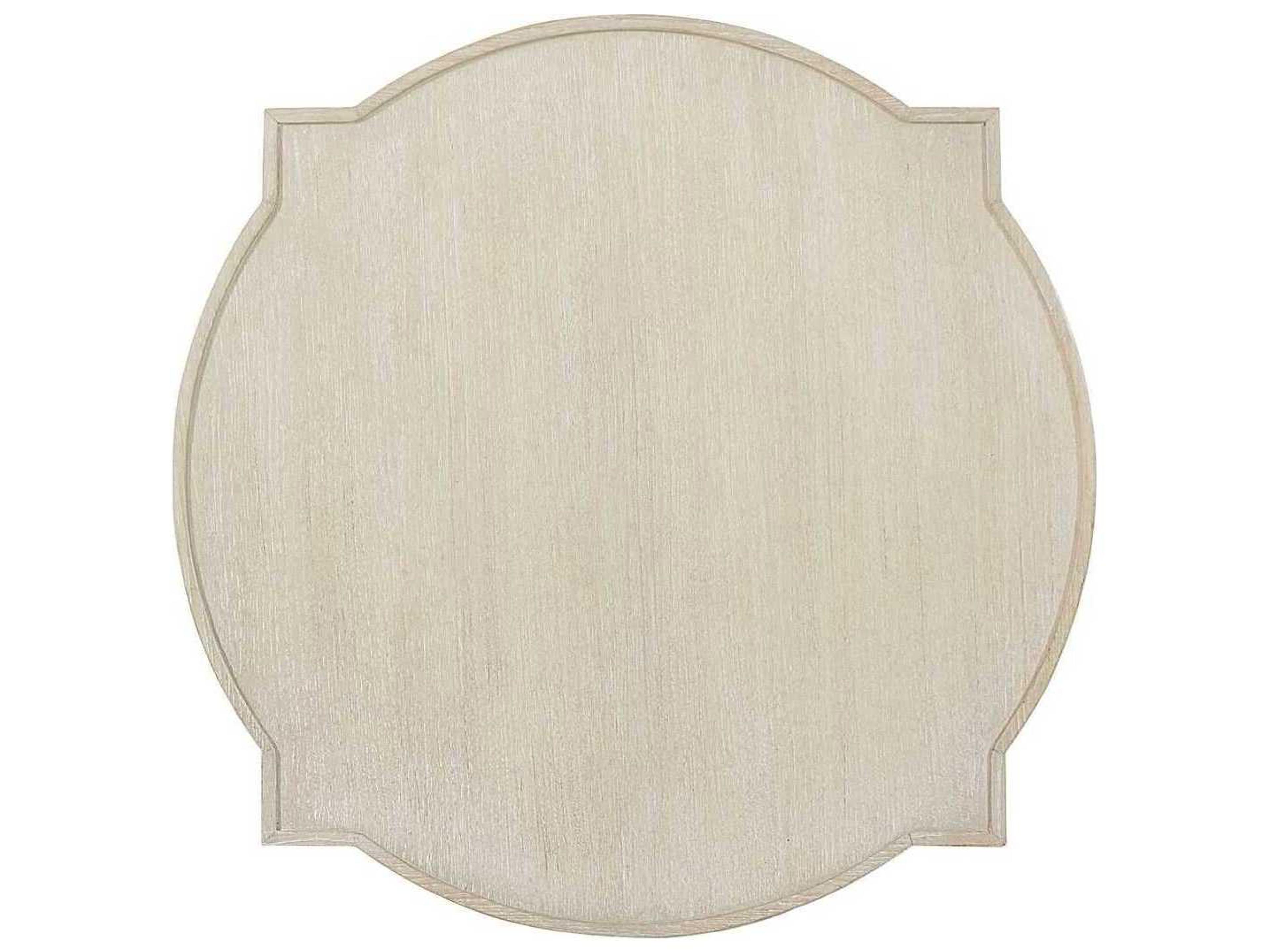 Bernhardt East Hampton Round Wood Cerused Linen End Table