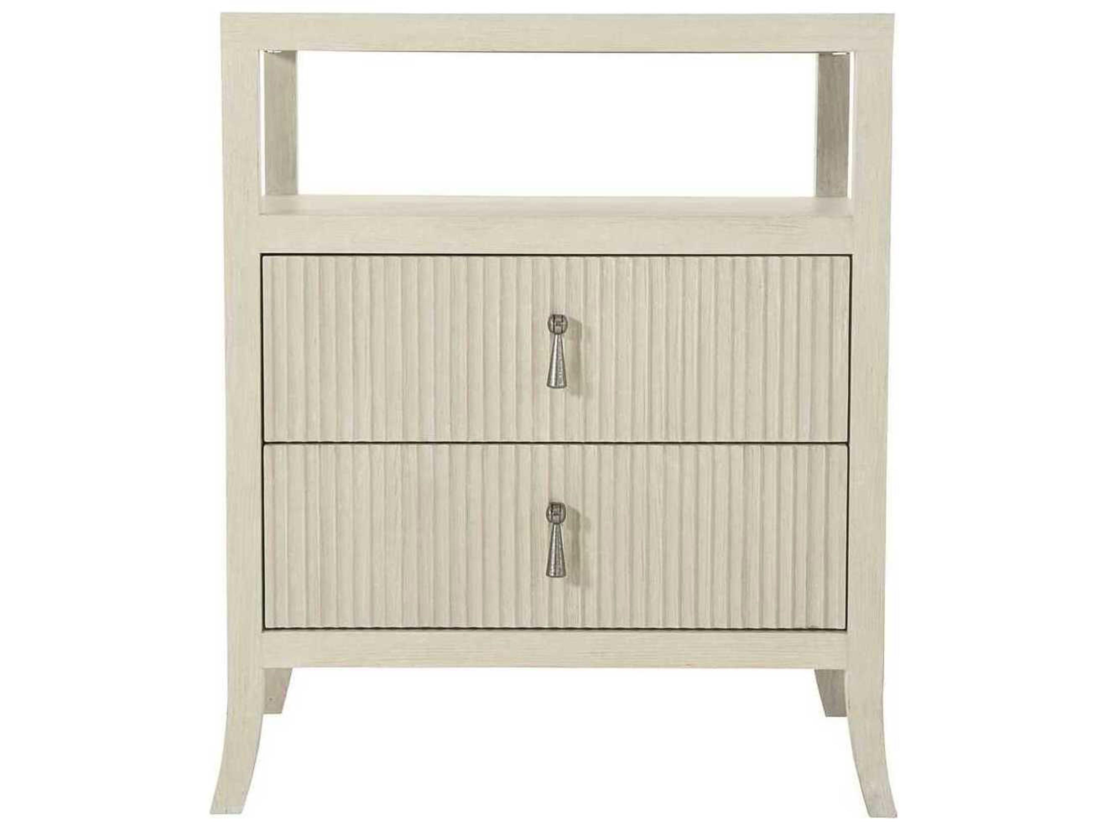 Bernhardt East Hampton 2-Drawers White Ash Wood Nightstand