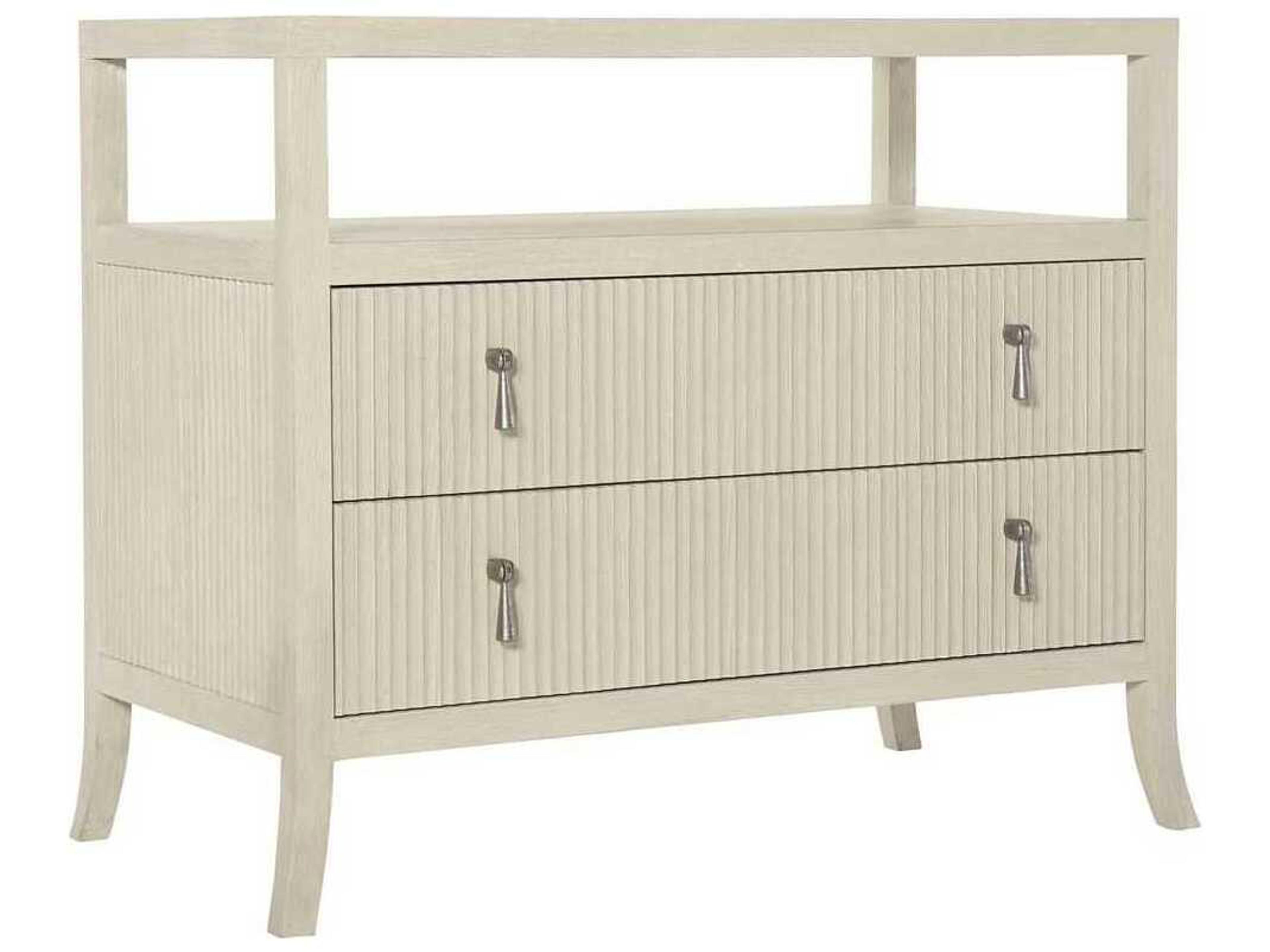 East Hampton 2 Drawer Cerused Linen Nightstand