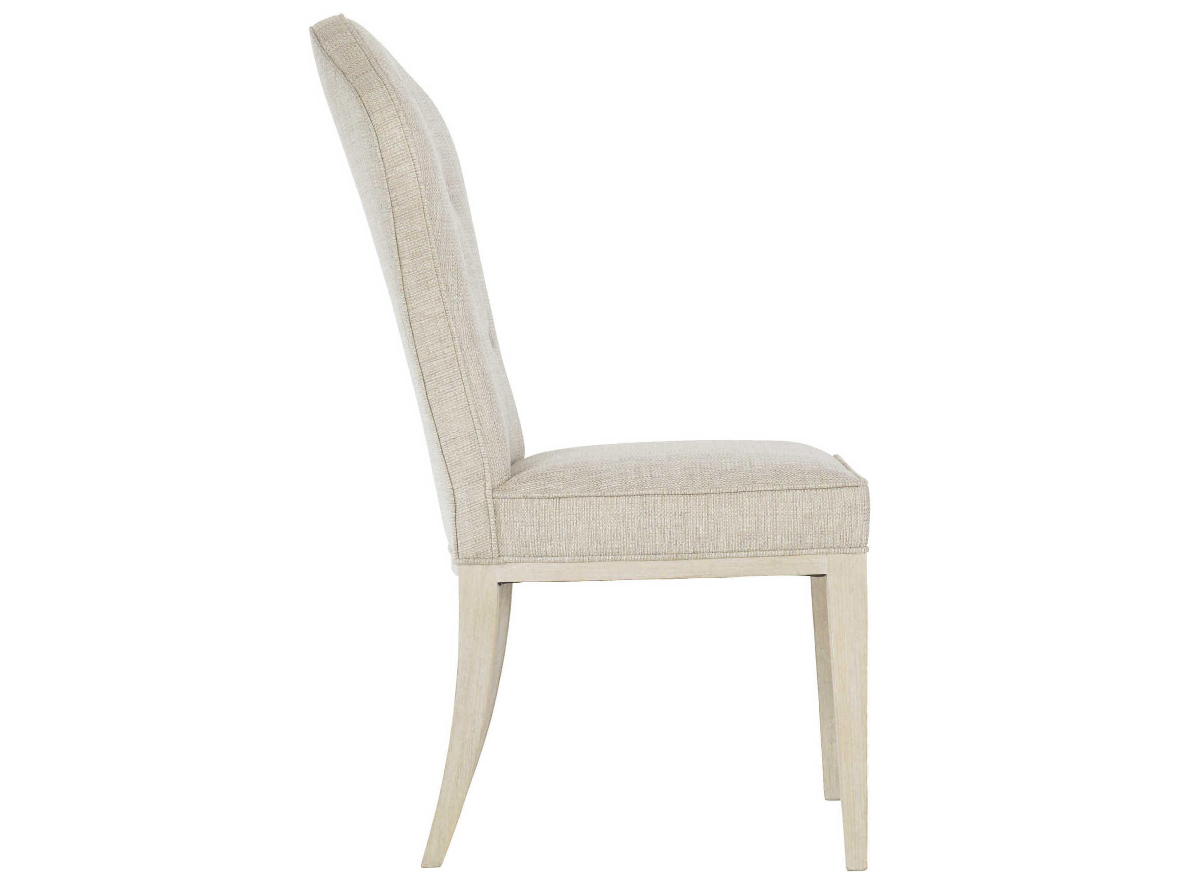 Bernhardt East Hampton Ash Wood Gray Upholstered Side Dining Chair