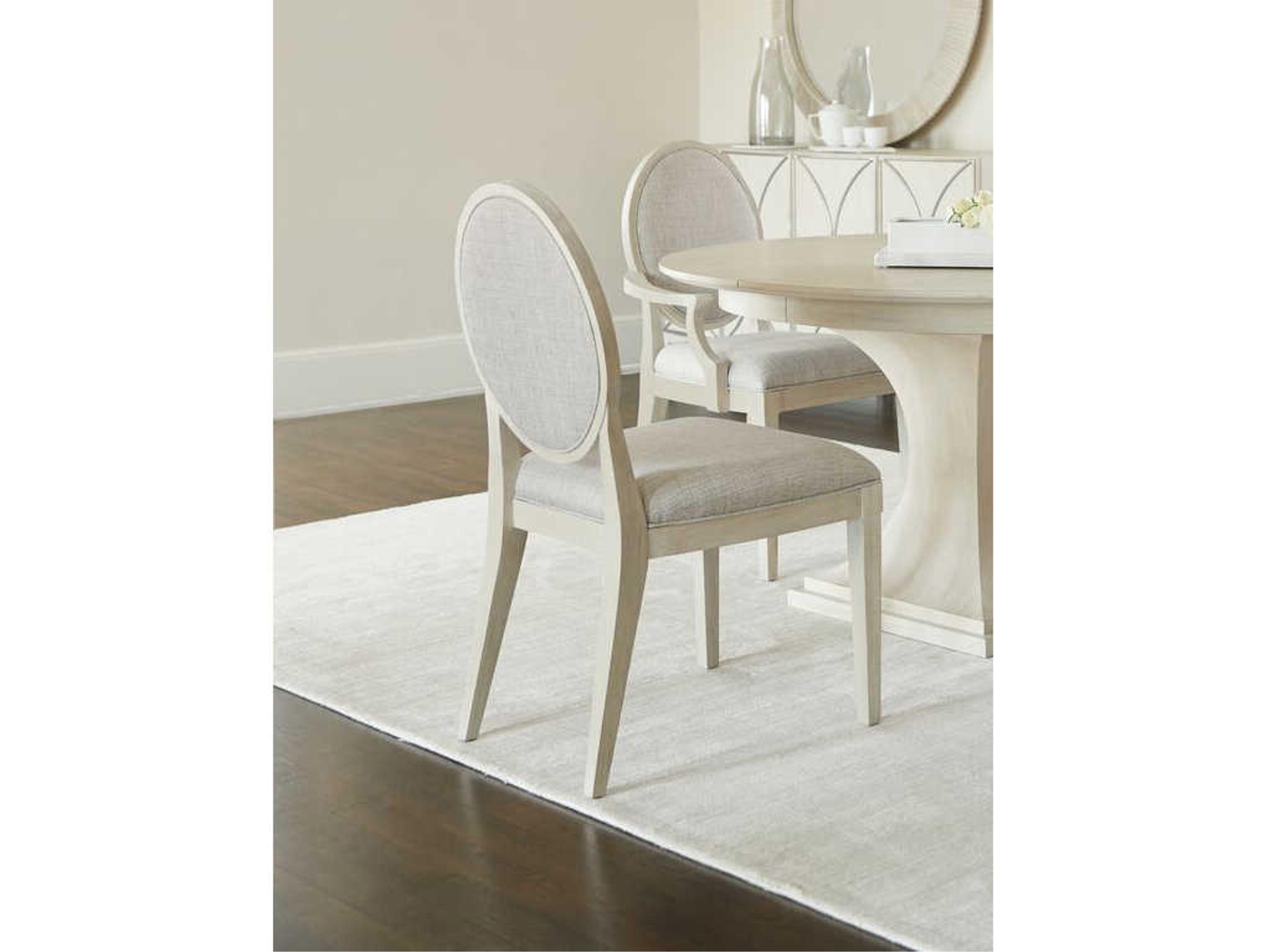Bernhardt East Hampton Ash Wood Gray Upholstered Side Dining Chair