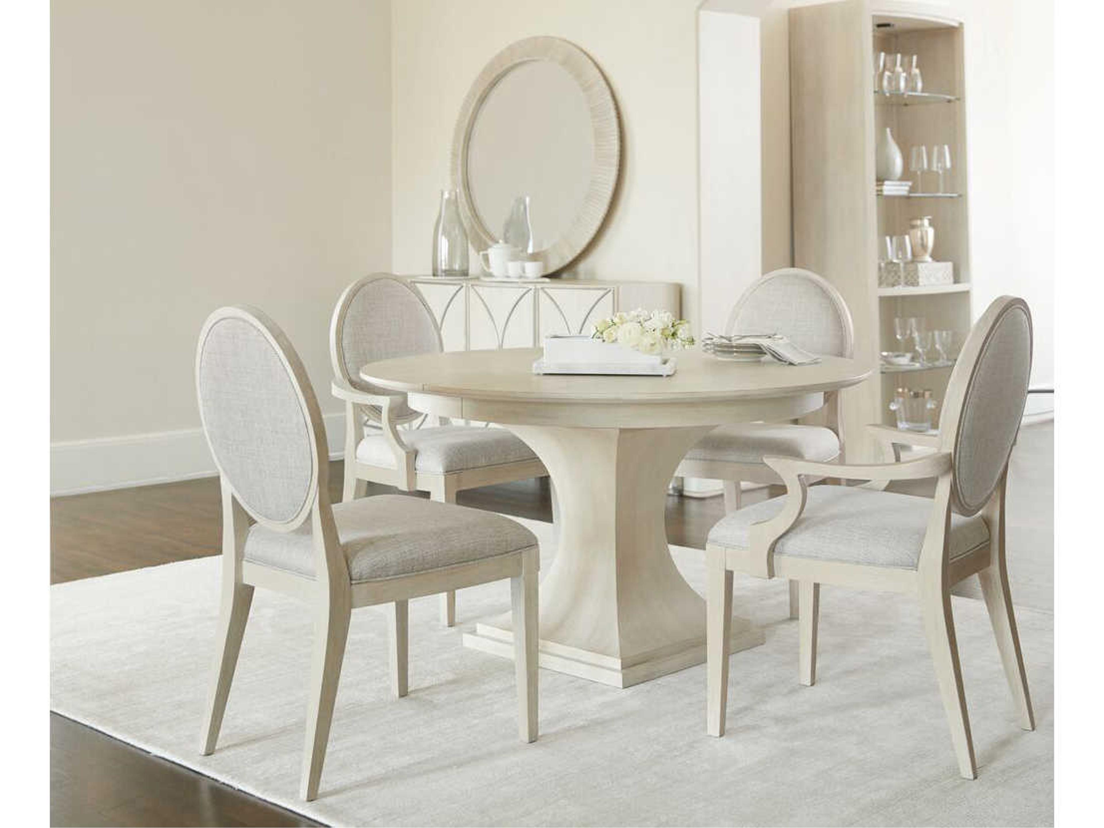 Bernhardt East Hampton Ash Wood Gray Upholstered Arm Dining Chair