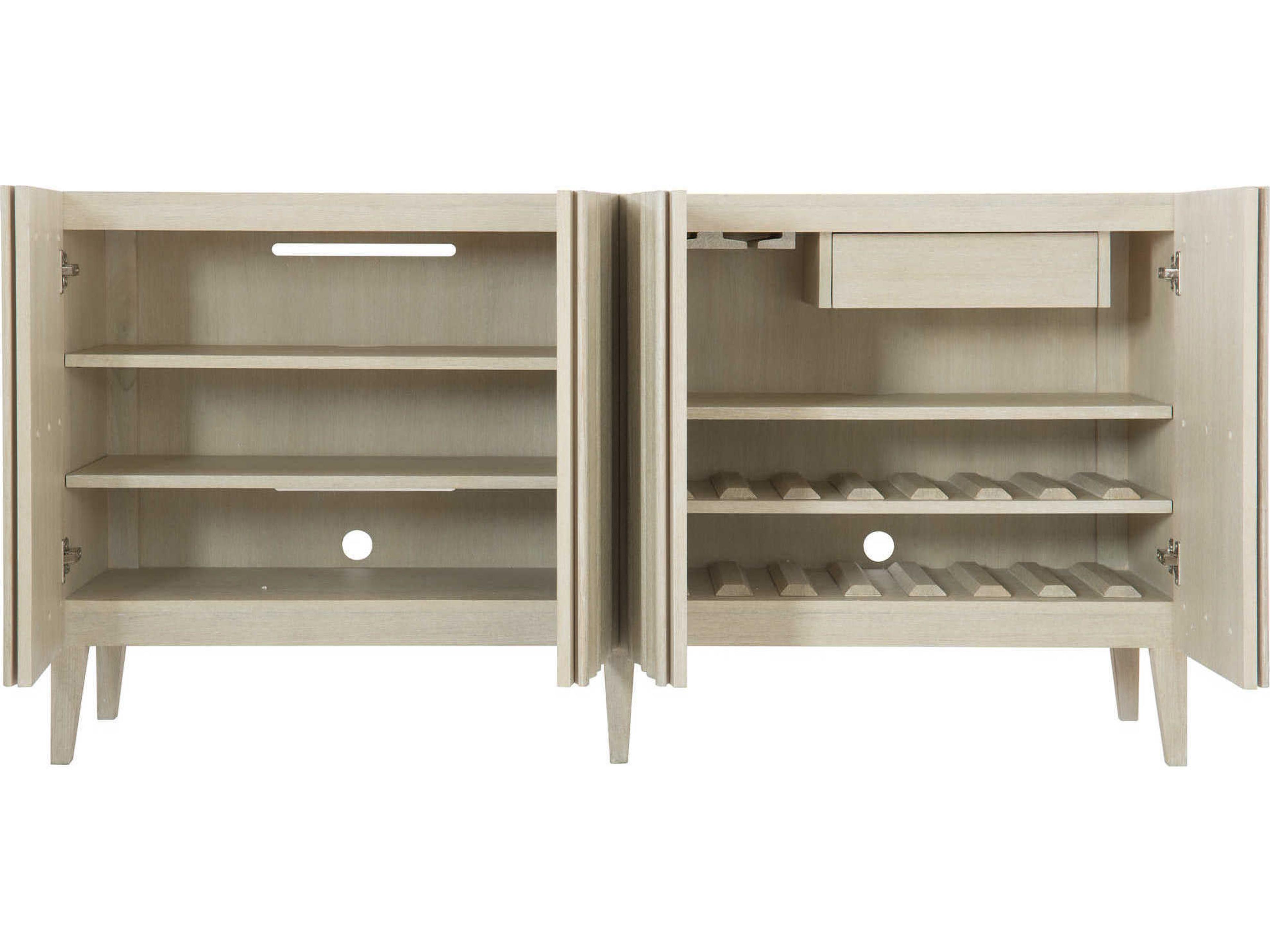 Bernhardt East Hampton 68" Ash Wood Cerused Linen Entertainment Console Table