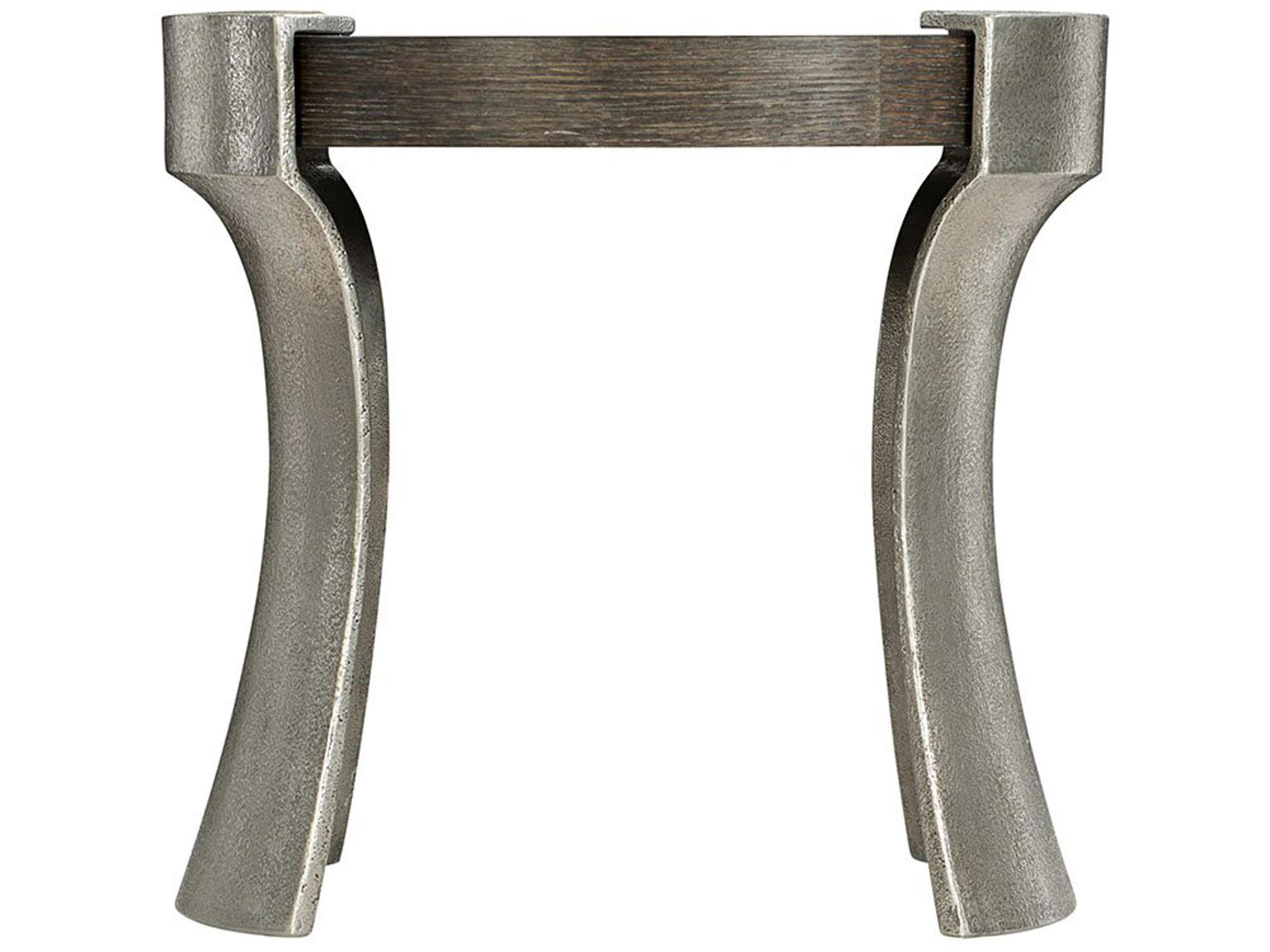 Bernhardt Gainsford Round Wood Weathered Charcoal Graphite End Table