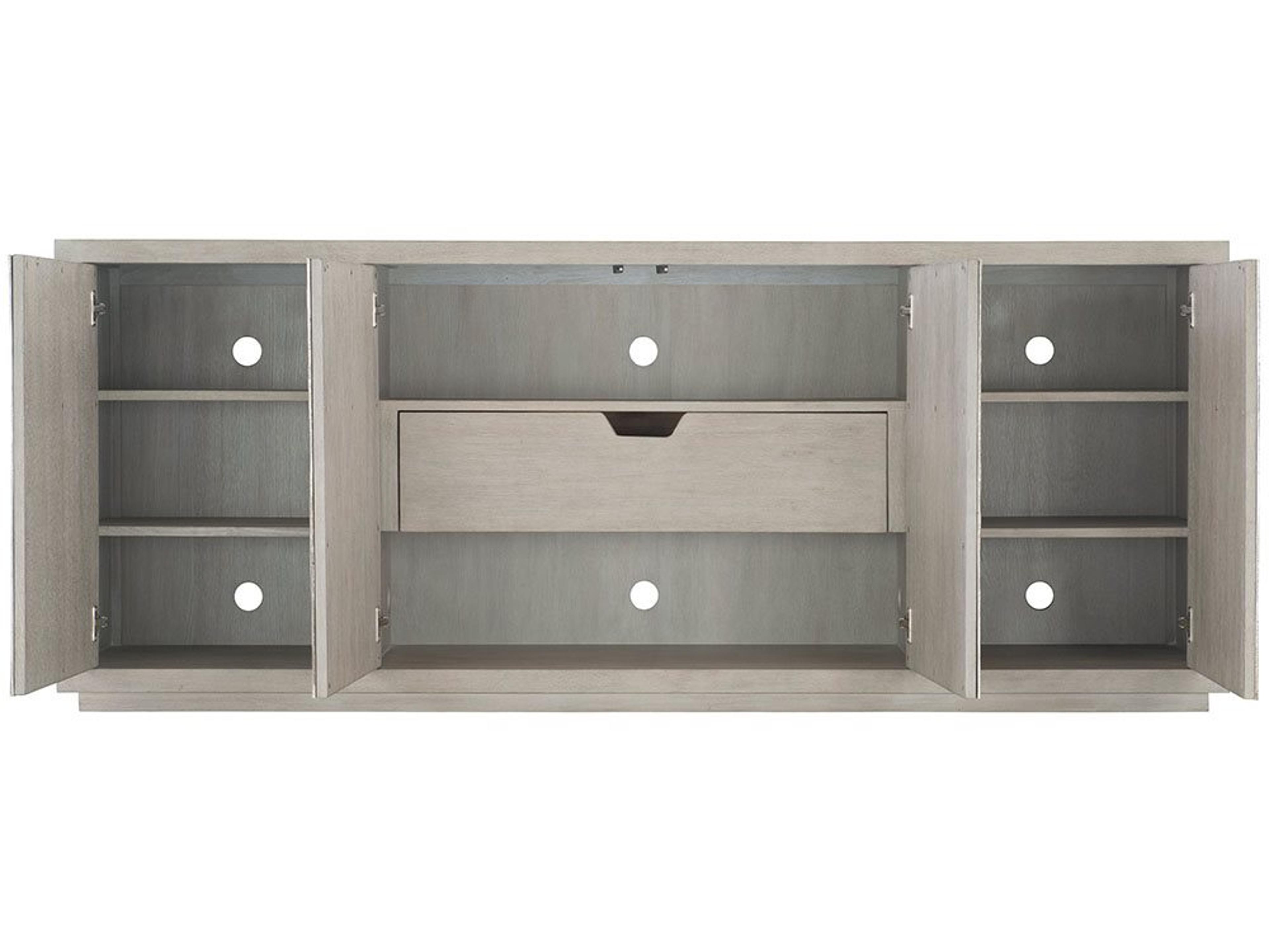 Bernhardt 84" Oak Wood Weathered Greige Sideboard