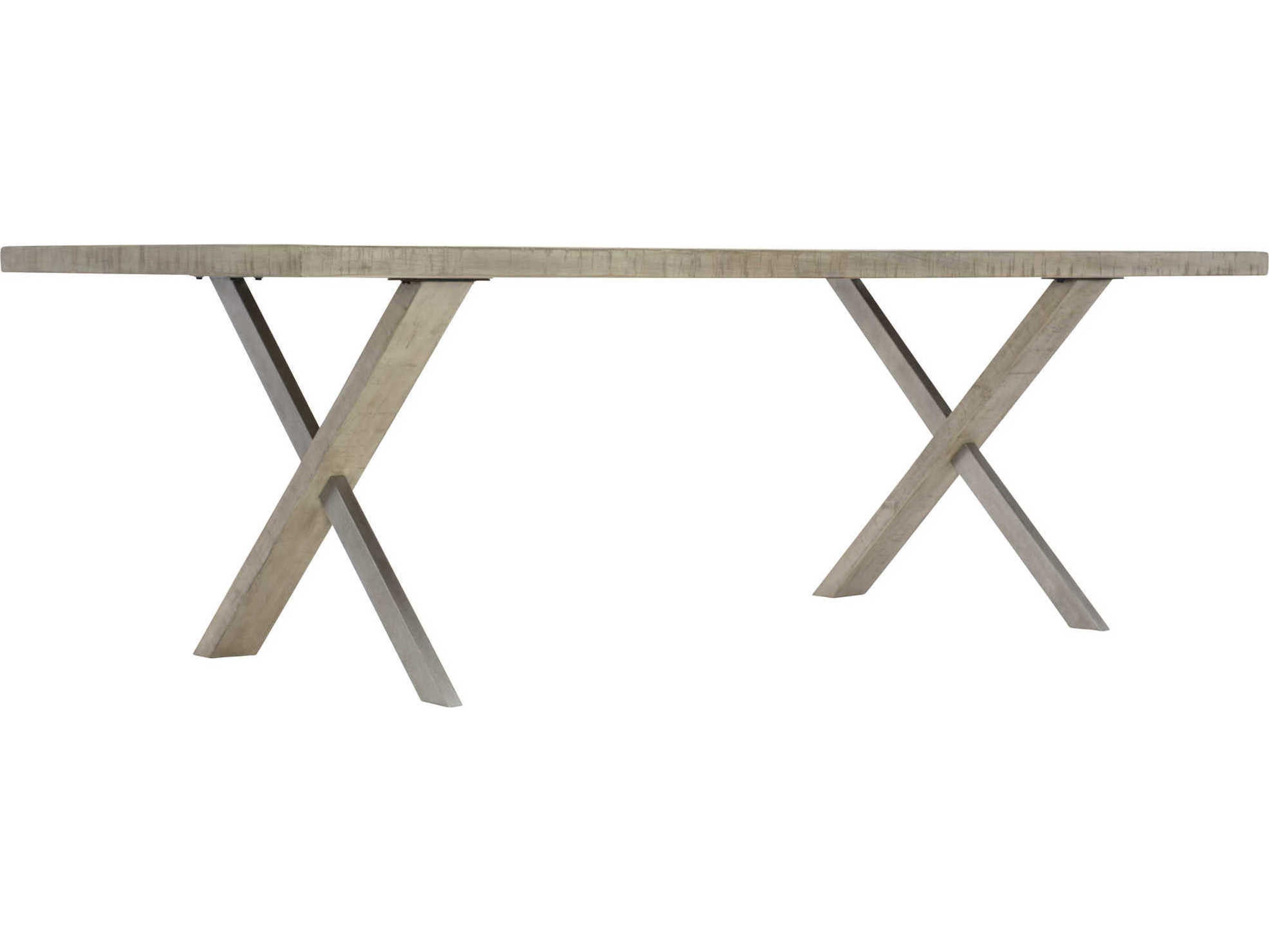 Highland Park Milo Rectangular Wood Morel Glazed Silver Dining Table