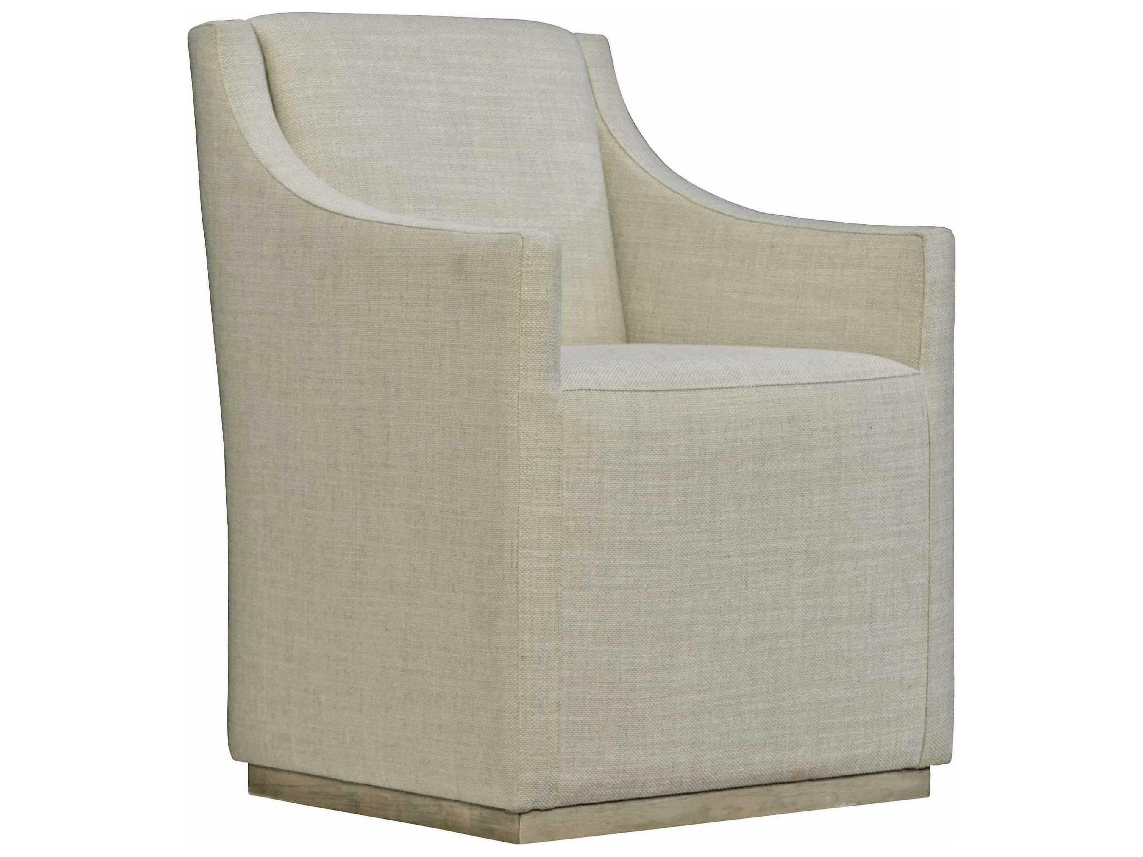 Highland Park Casey Rubberwood Gray Upholstered Arm Dining Chair