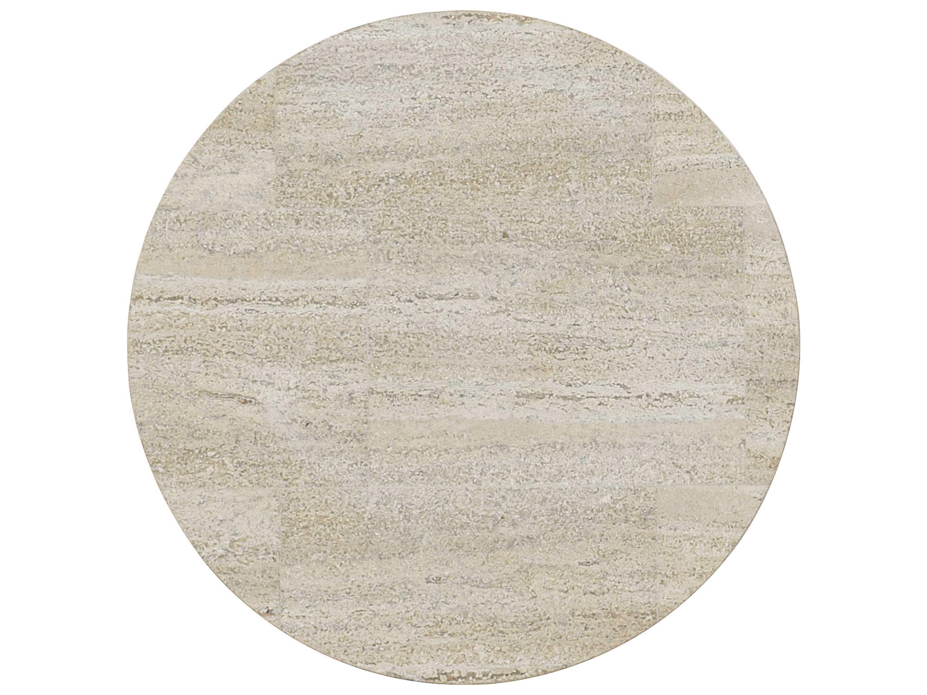 Bernhardt Berkshire Round Stone Aged Pewter Accent Table