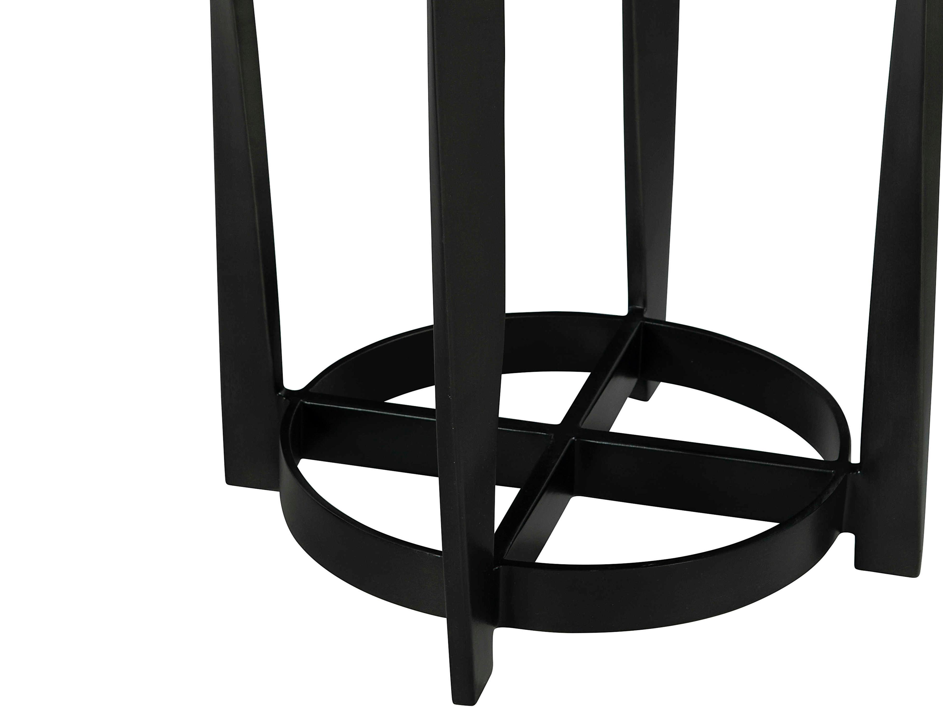 Bernhardt Berkshire Round Stone Aged Pewter Accent Table