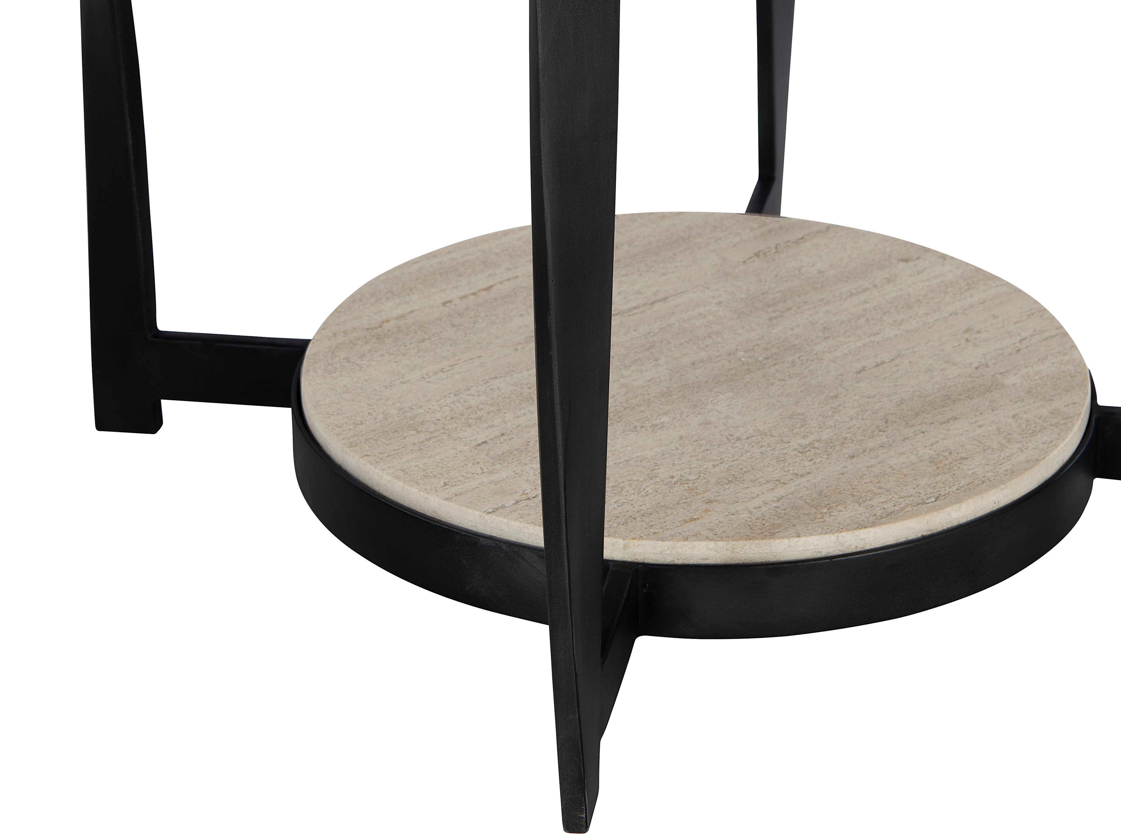 Bernhardt Berkshire Round Stone Aged Pewter End Table