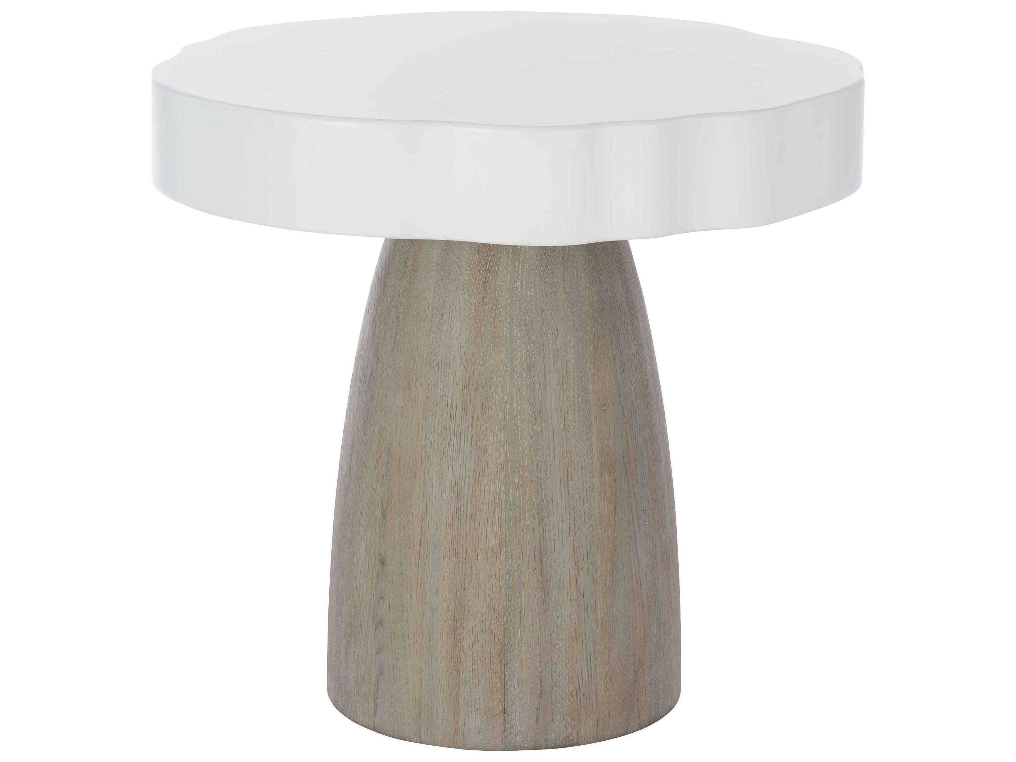 Laramie Round Resin White Oak End Table