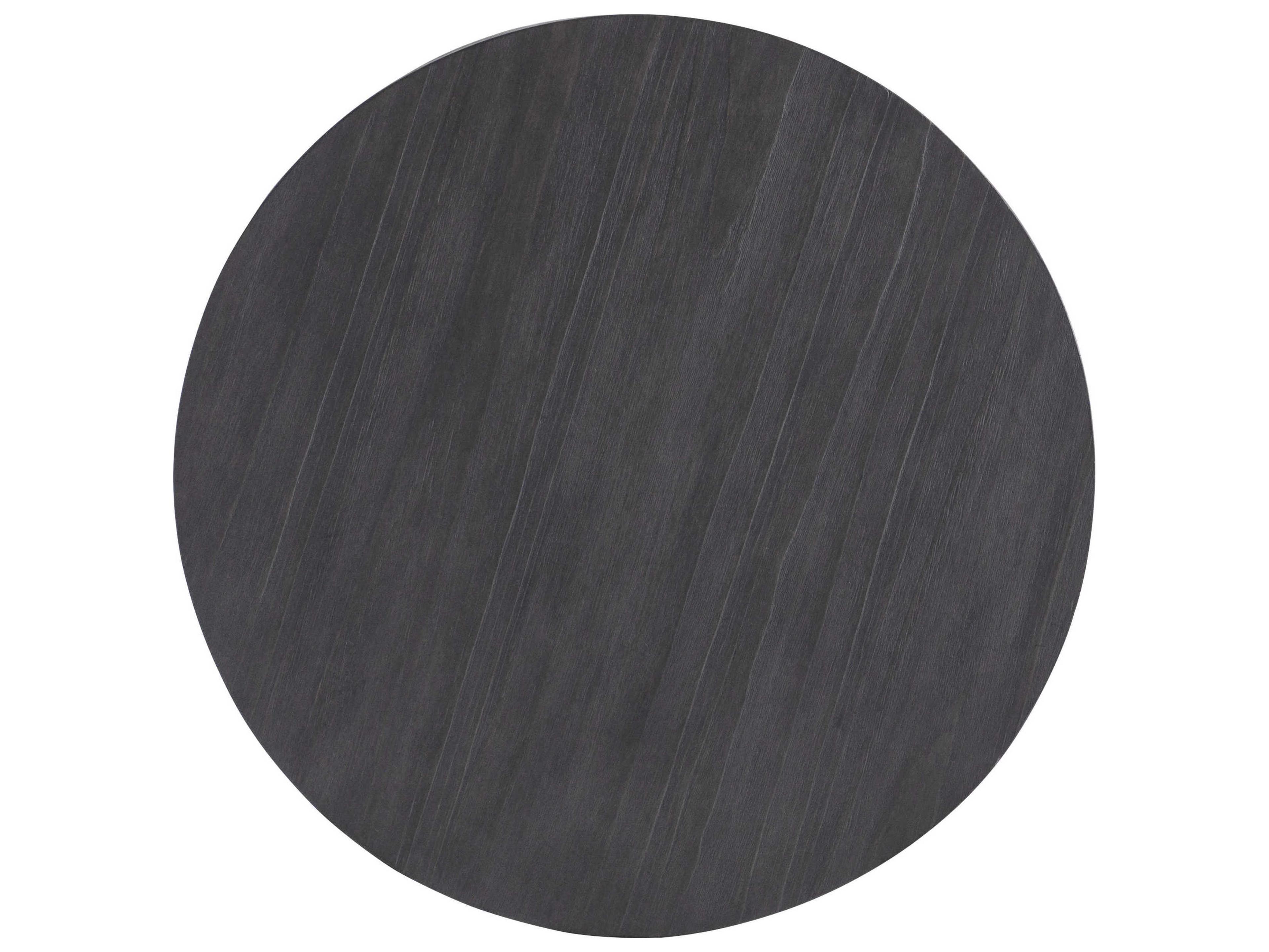 Bernhardt Katana Round Wood Blackened Pine End Table