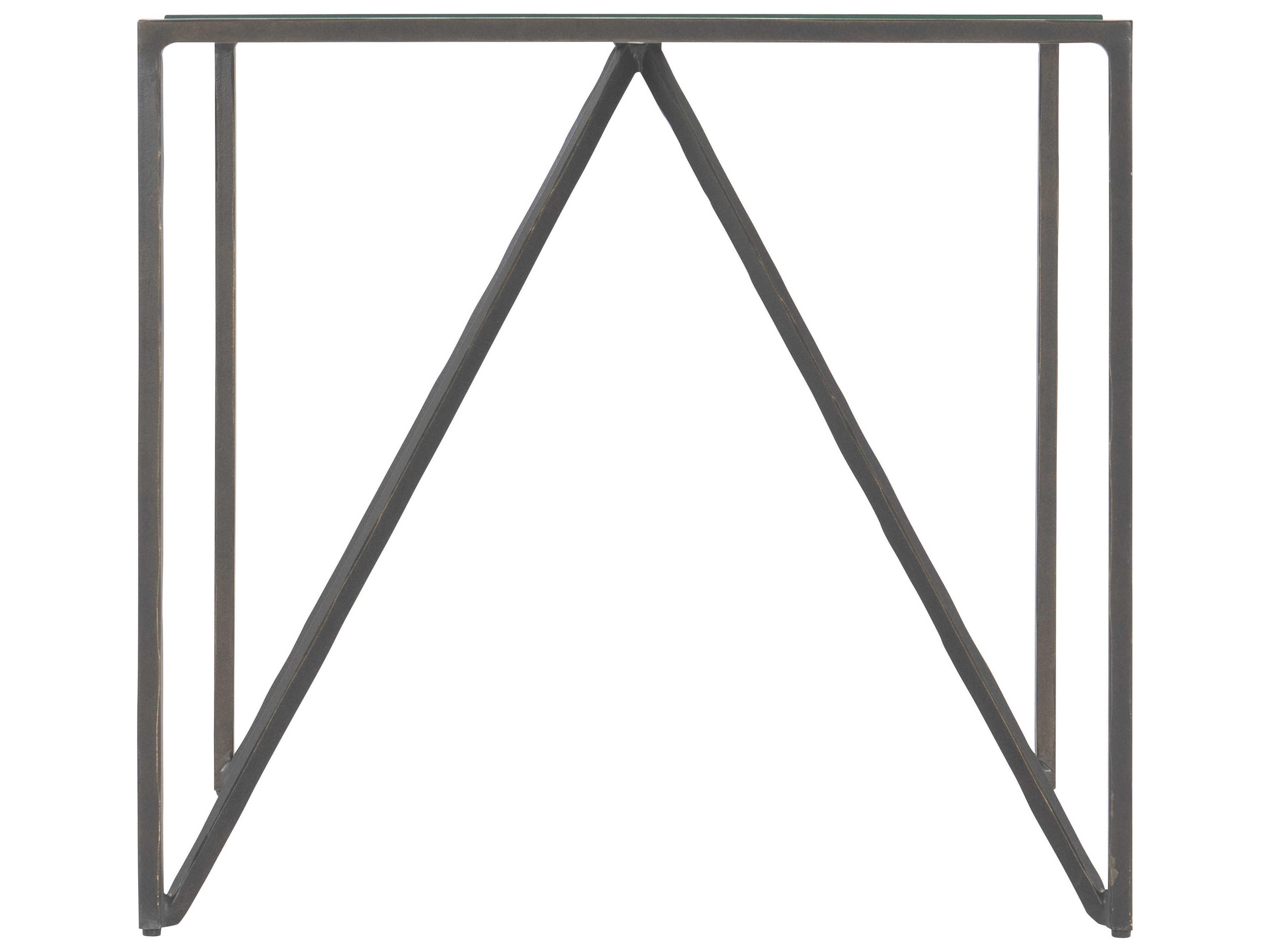 Bernhardt Living Fulton Square Glass New Aged Bronze End Table