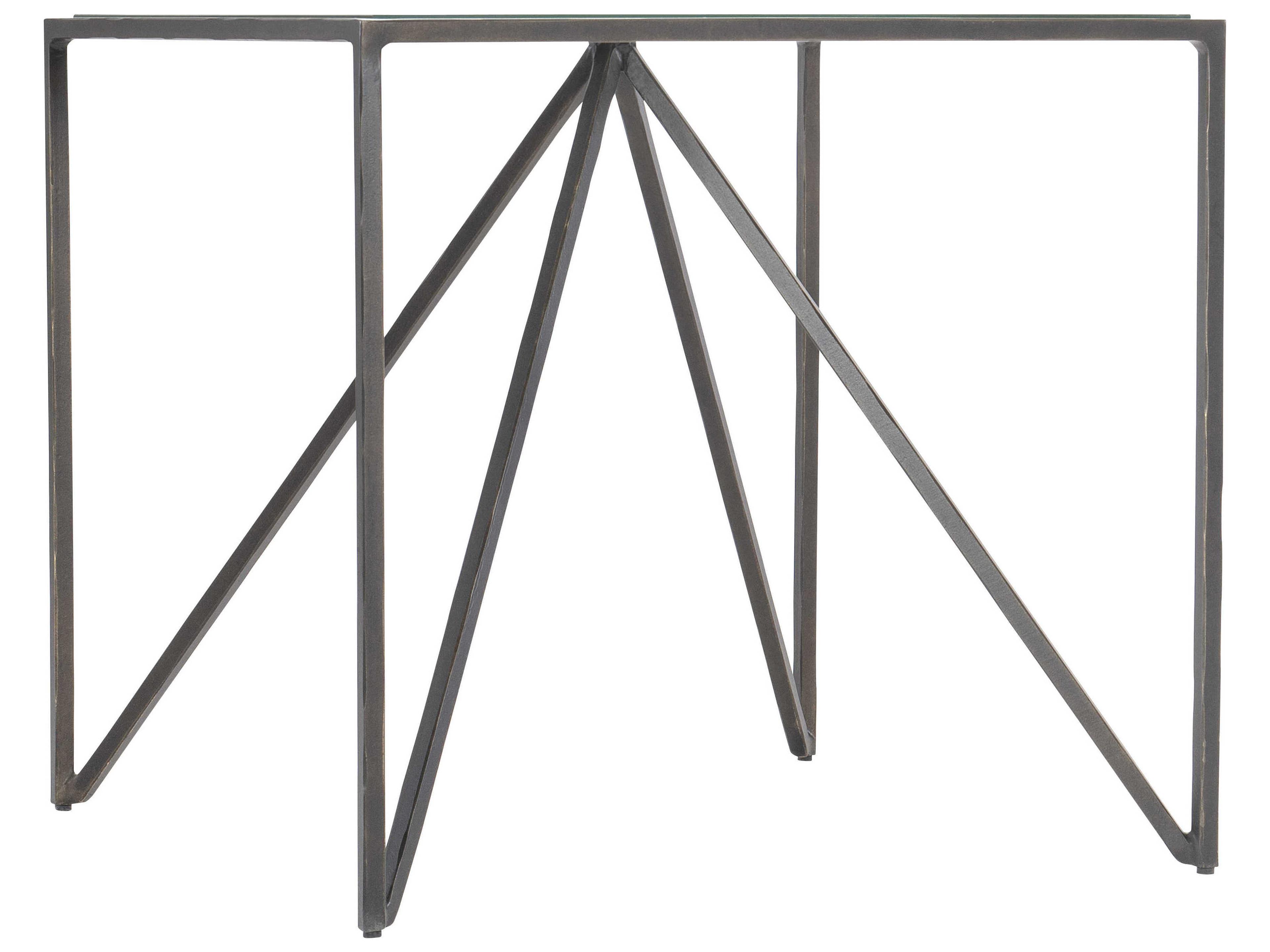 Bernhardt Living Fulton Square Glass New Aged Bronze End Table