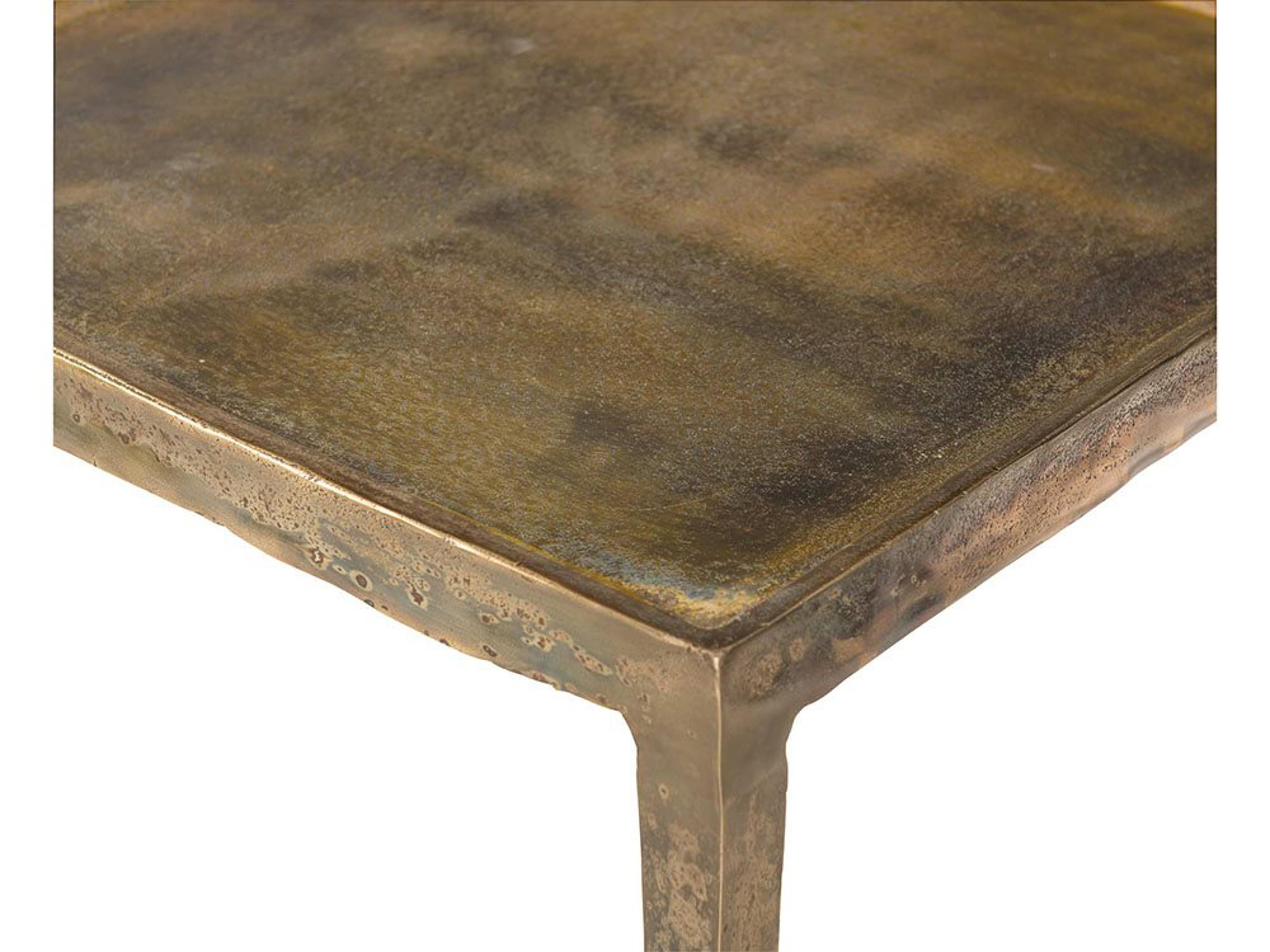 Bernhardt Benson Rectangular Metal Vintage Brass End Table