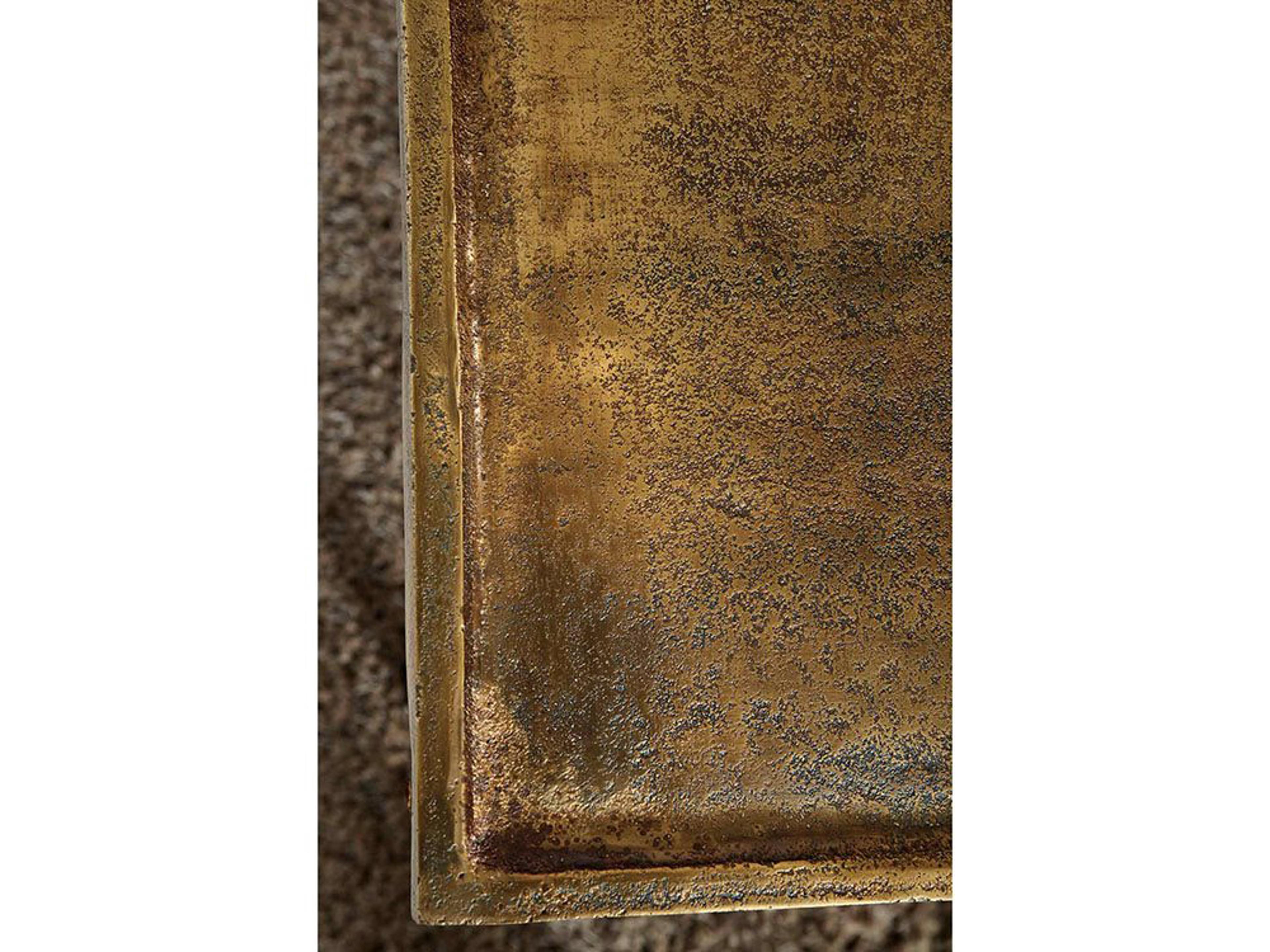 Bernhardt Benson Square Metal Vintage Brass End Table