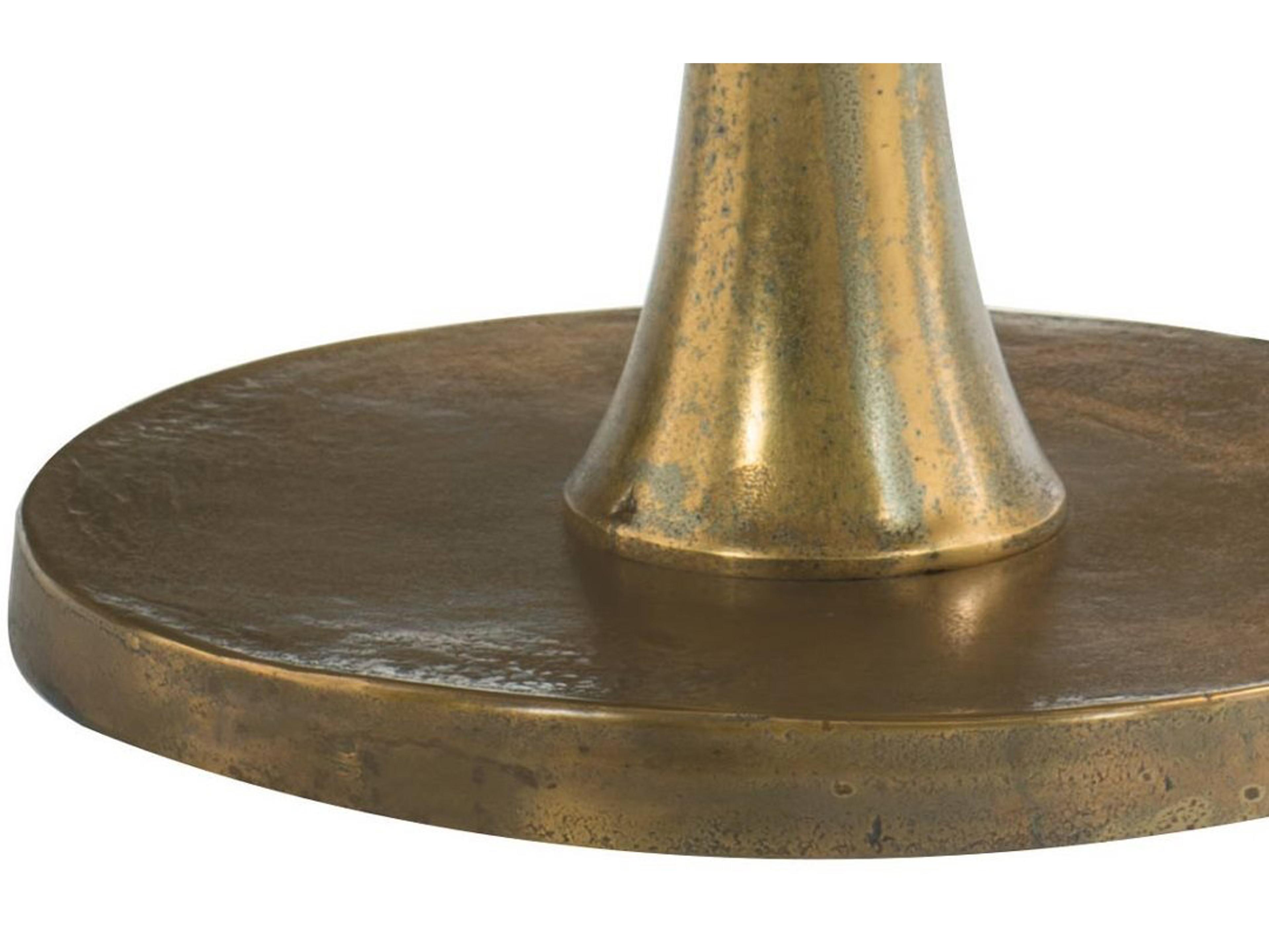 Bernhardt Benson Round Metal Vintage Brass Chairside Table